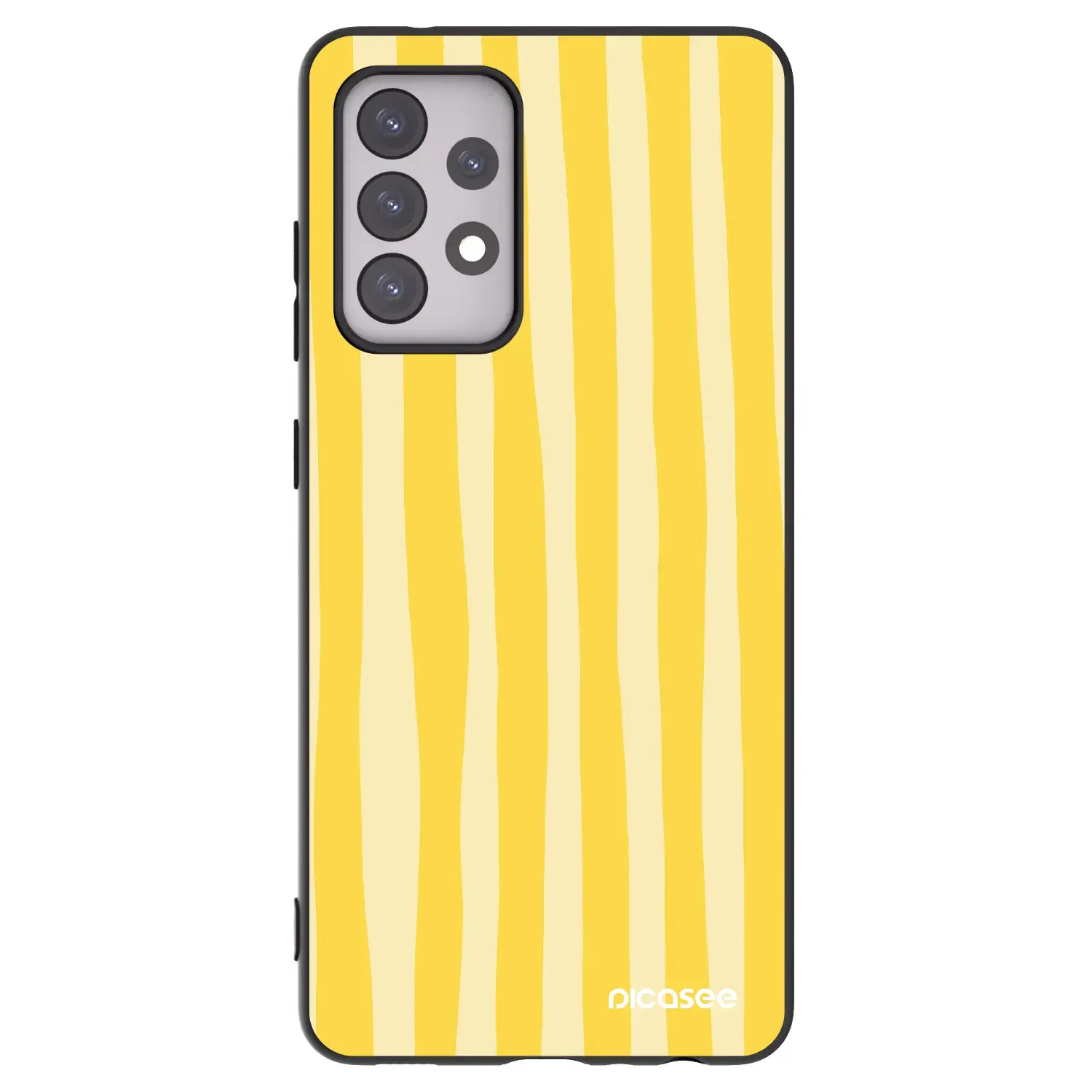Silikonový černý obal pro Samsung Galaxy A52 5G A525F - Lines lemon