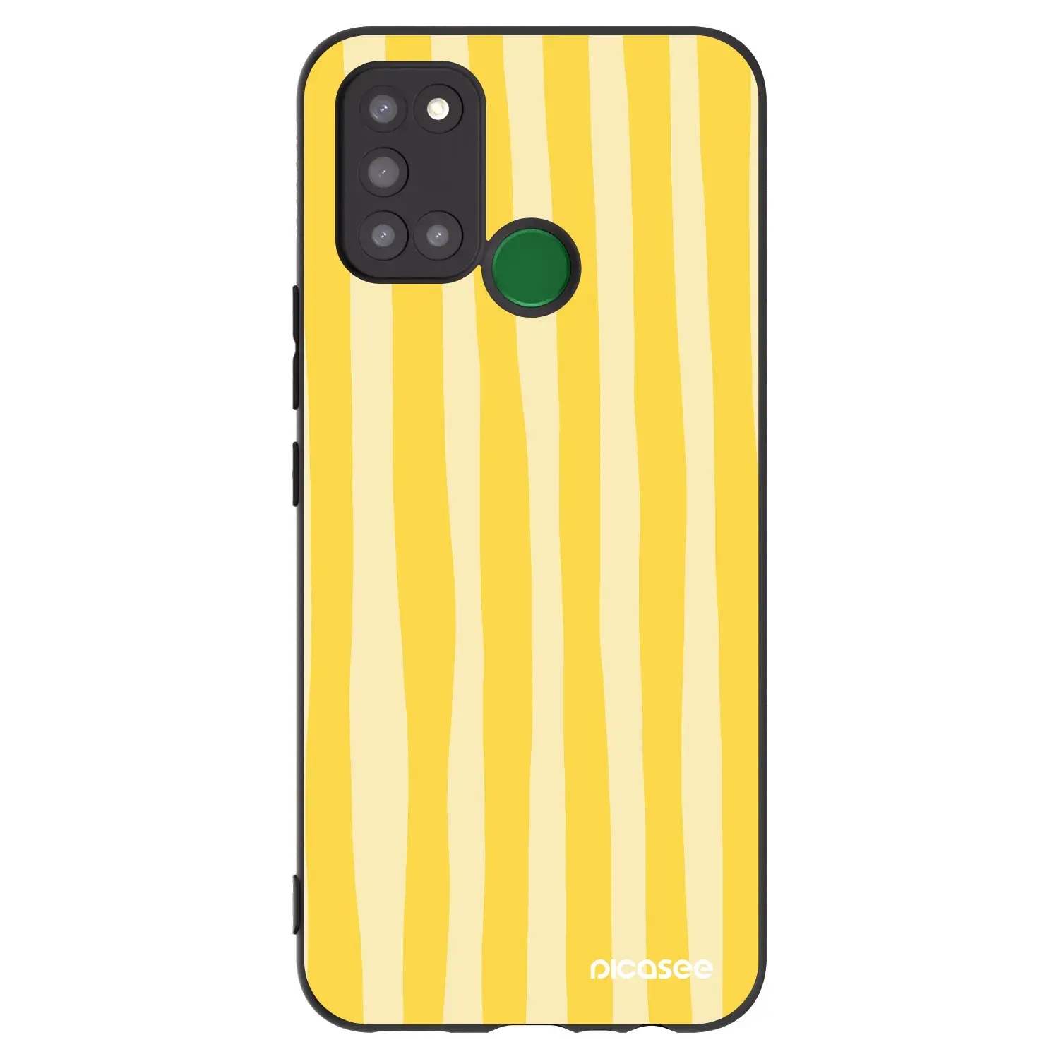 Silikonový černý obal pro Realme 7i - Lines lemon
