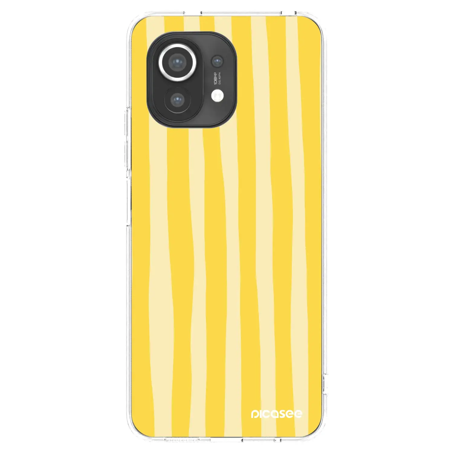 Silikonový průhledný obal pro Xiaomi Mi 11 - Lines lemon