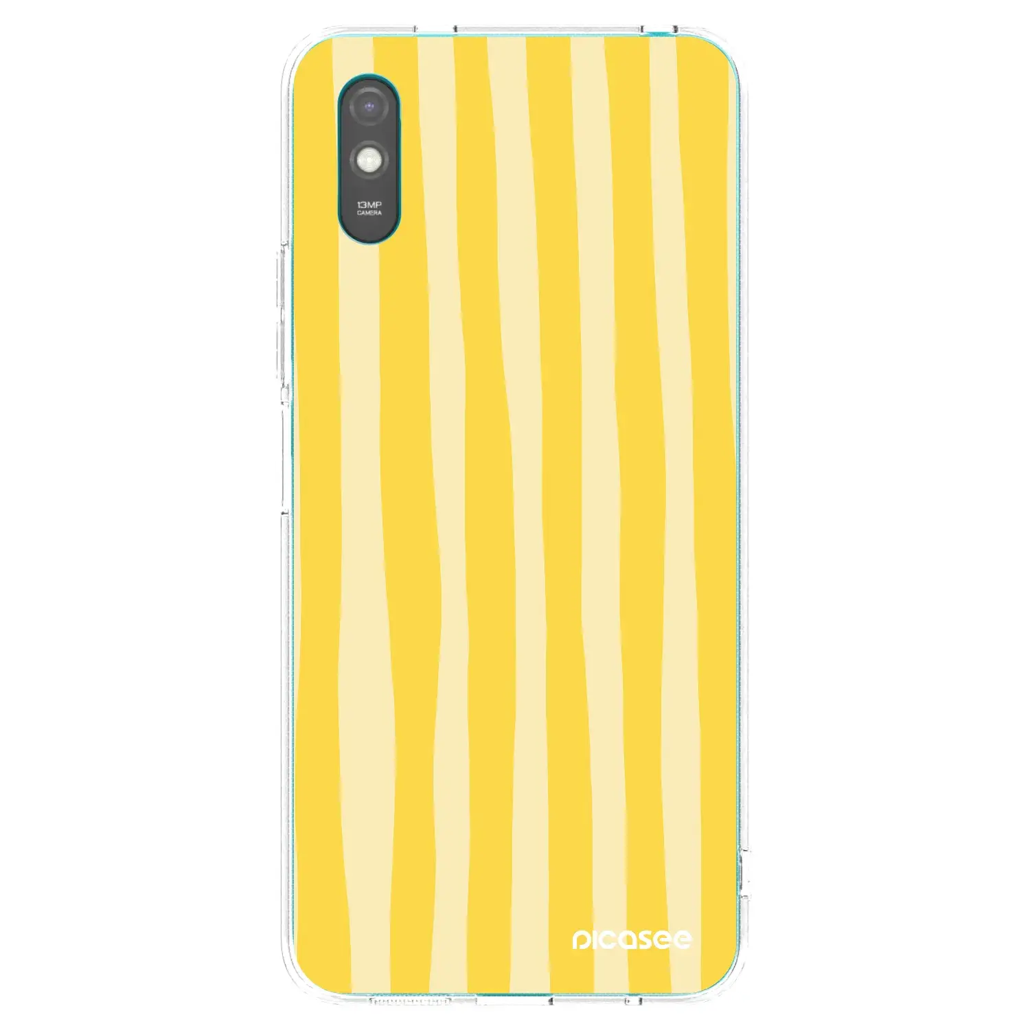 Silikonový průhledný obal pro Xiaomi Redmi 9AT - Lines lemon