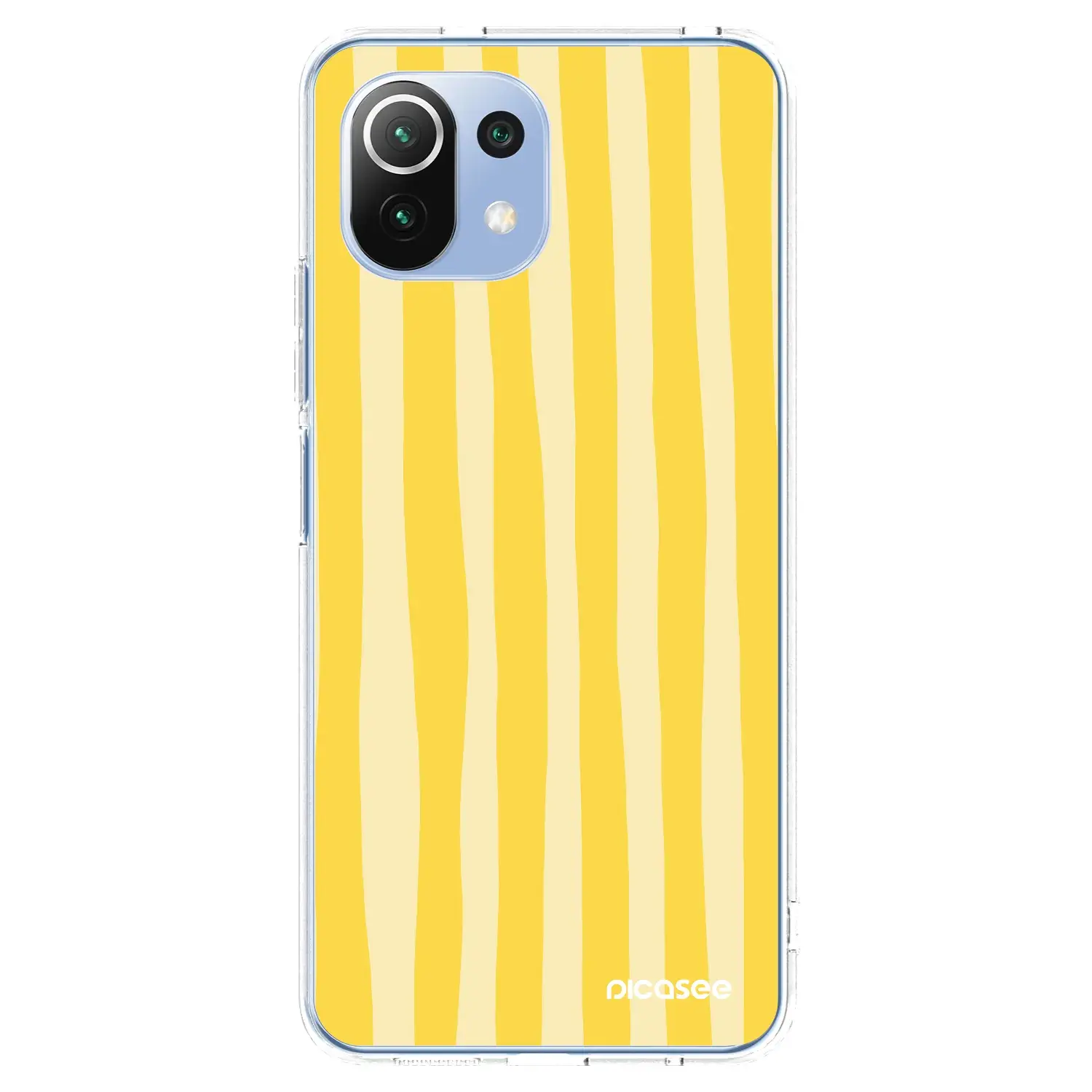 Silikonový průhledný obal pro Xiaomi Mi 11 Lite - Lines lemon