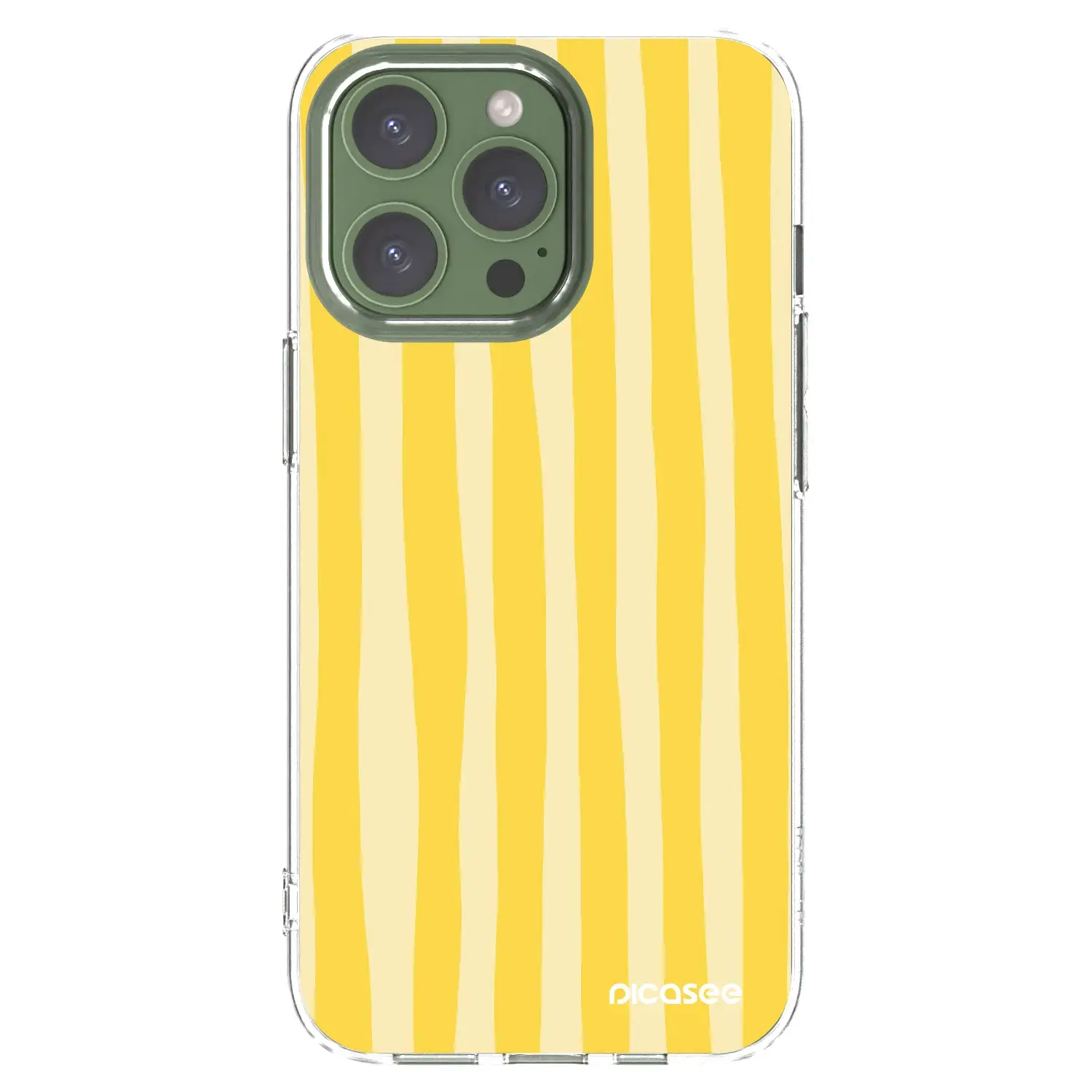 Silikonový průhledný obal pro Apple iPhone 13 Pro - Lines lemon