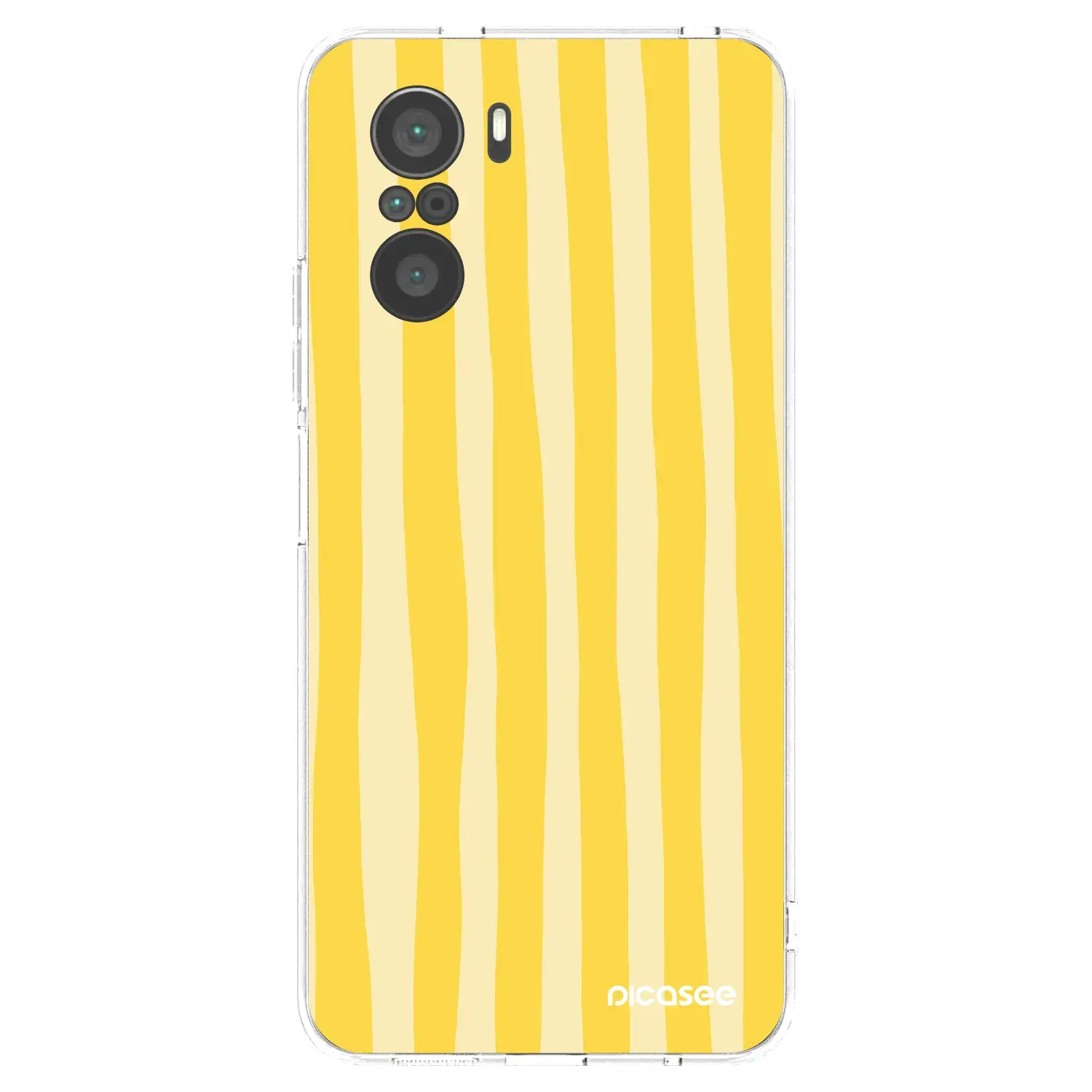 Silikonový průhledný obal pro Xiaomi Poco F3 - Lines lemon