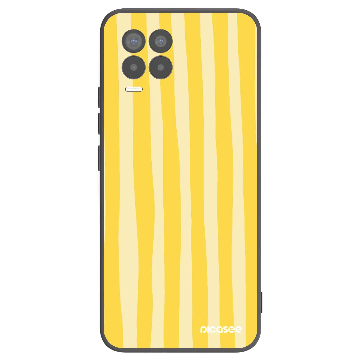 Silikonový černý obal pro Realme 8 Pro - Lines lemon