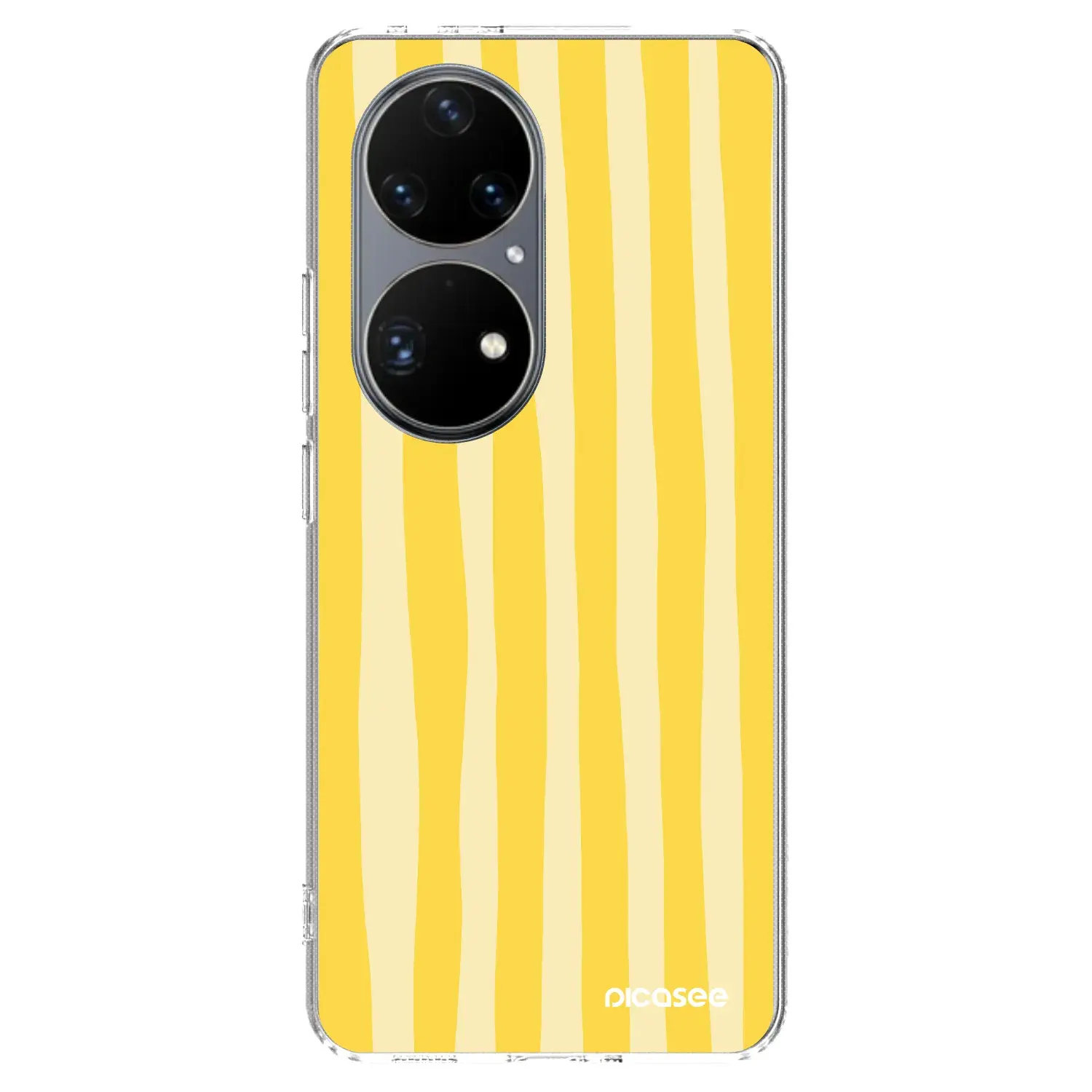 Silikonový průhledný obal pro Huawei P50 - Lines lemon
