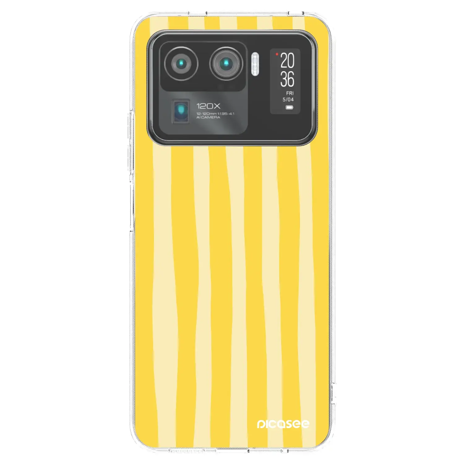 Silikonový průhledný obal pro Xiaomi Mi 11 Ultra - Lines lemon