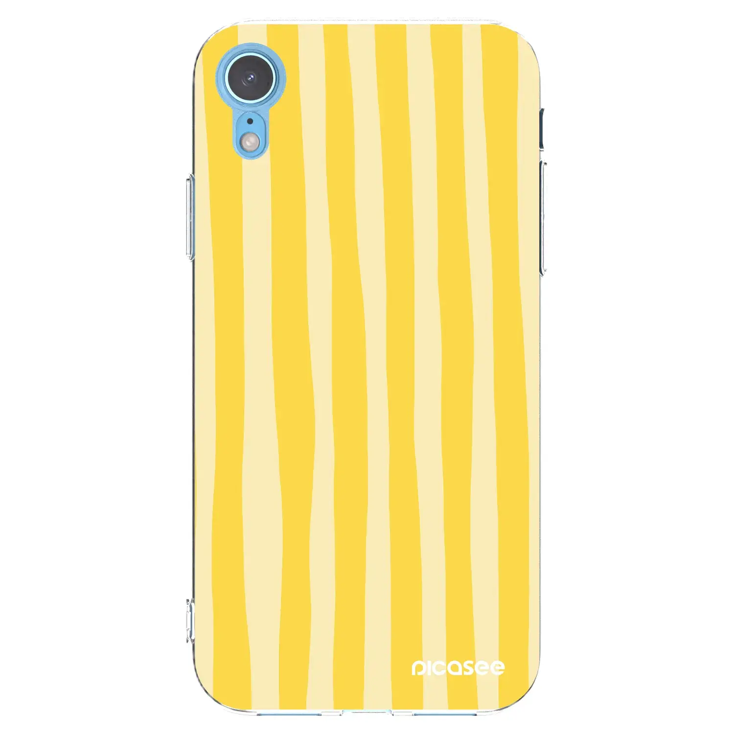 Silikonový průhledný obal pro Apple iPhone XR - Lines lemon