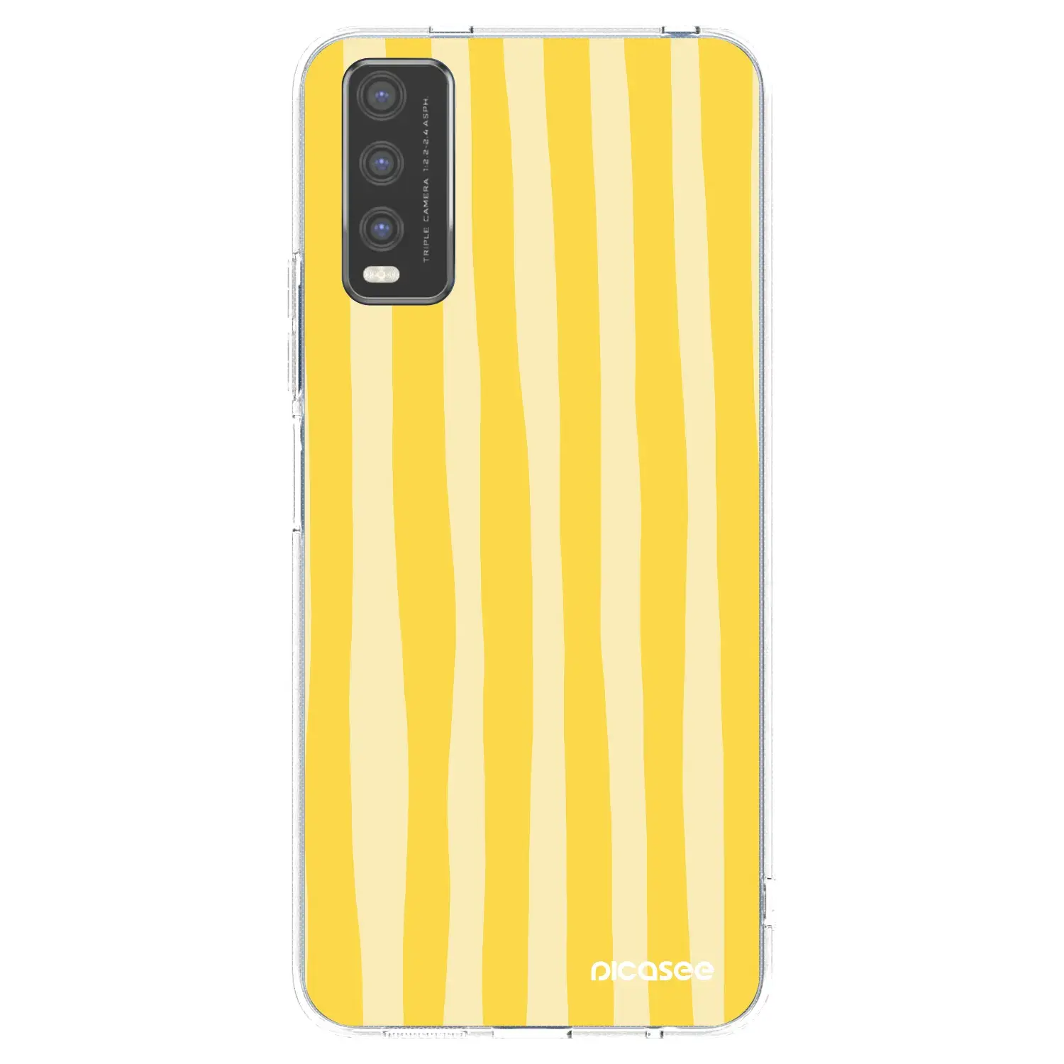 Silikonový průhledný obal pro Vivo Y20s - Lines lemon
