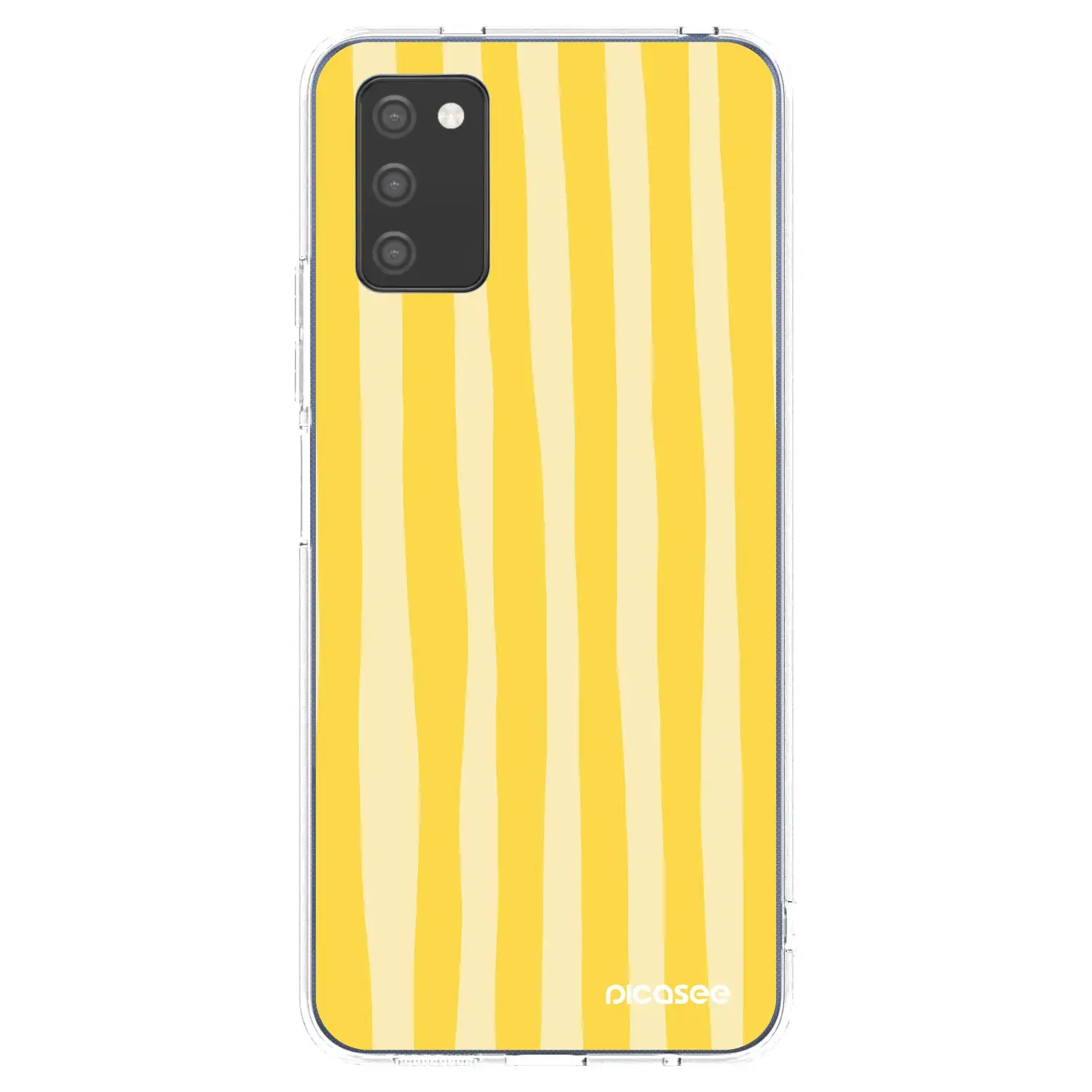 Silikonový průhledný obal pro Samsung Galaxy A03s A037G - Lines lemon