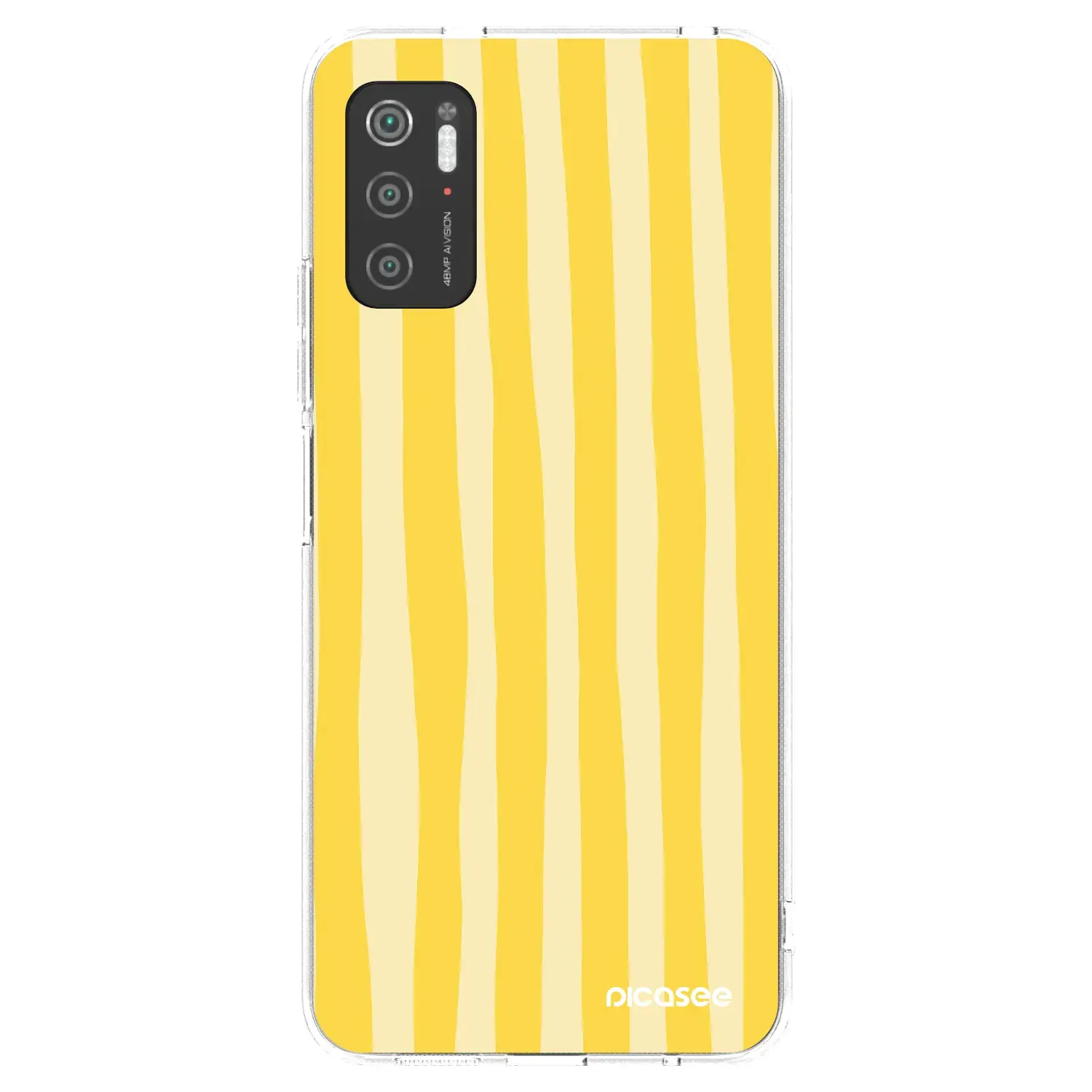 Silikonový průhledný obal pro Xiaomi Poco M3 Pro 5G - Lines lemon
