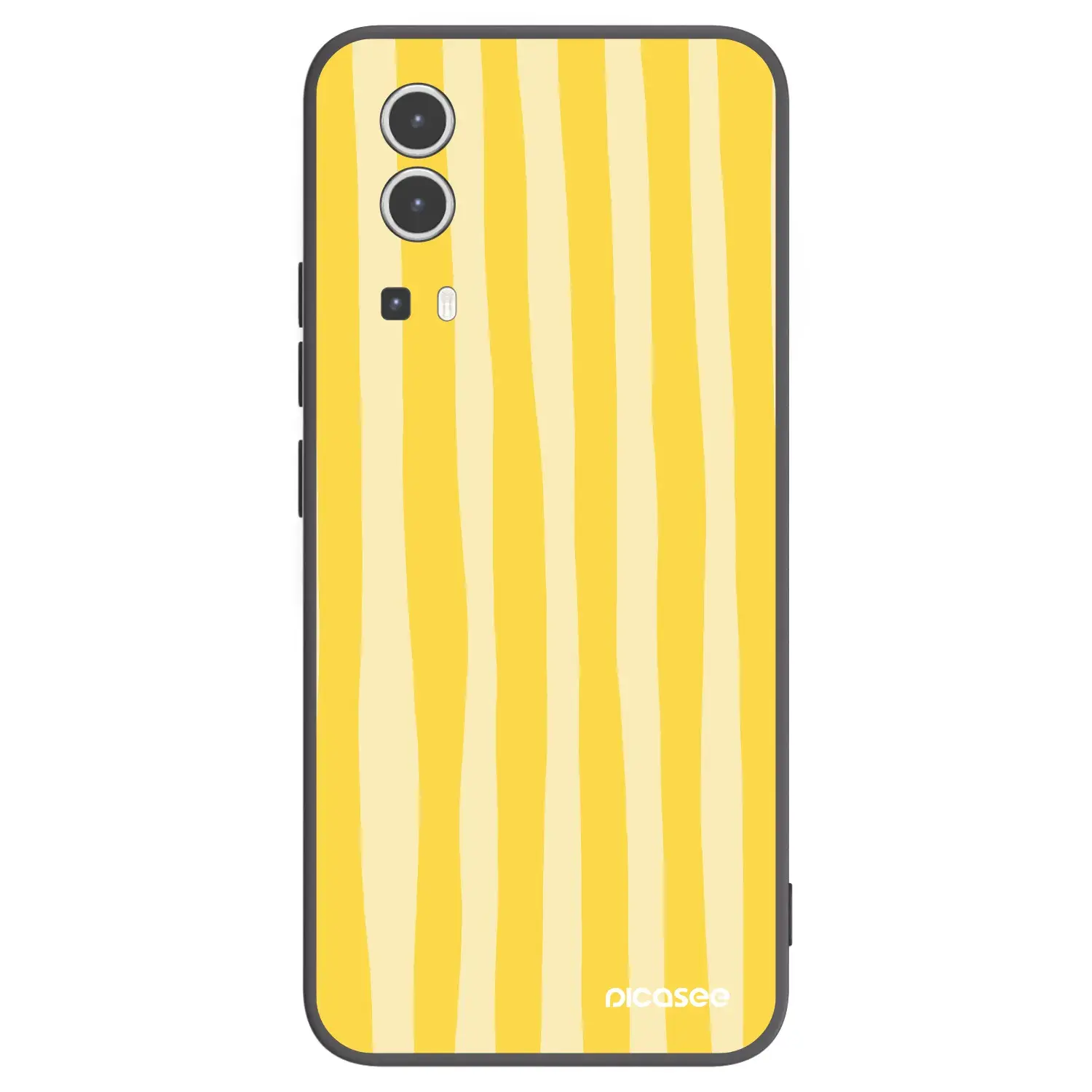Silikonový černý obal pro Vivo Y72 5G - Lines lemon