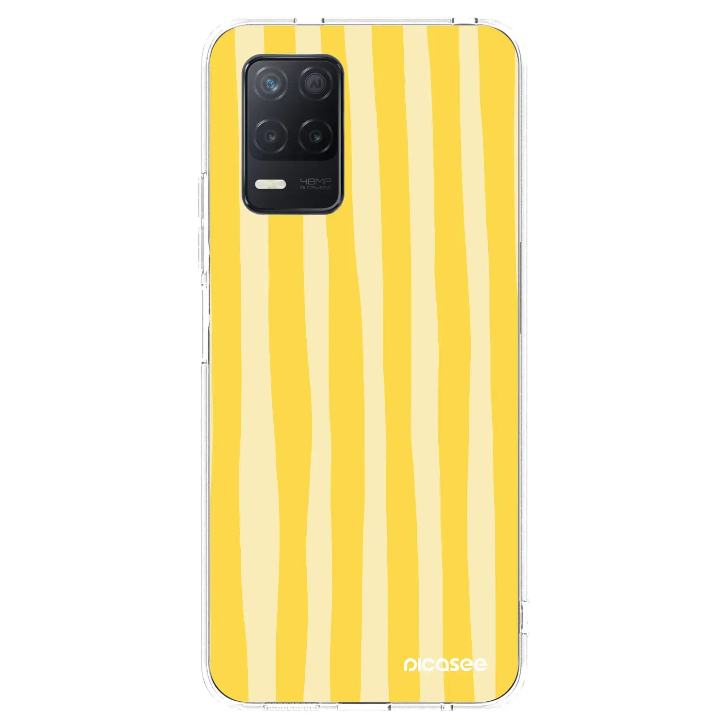 Silikonový průhledný obal pro Realme 8 5G - Lines lemon