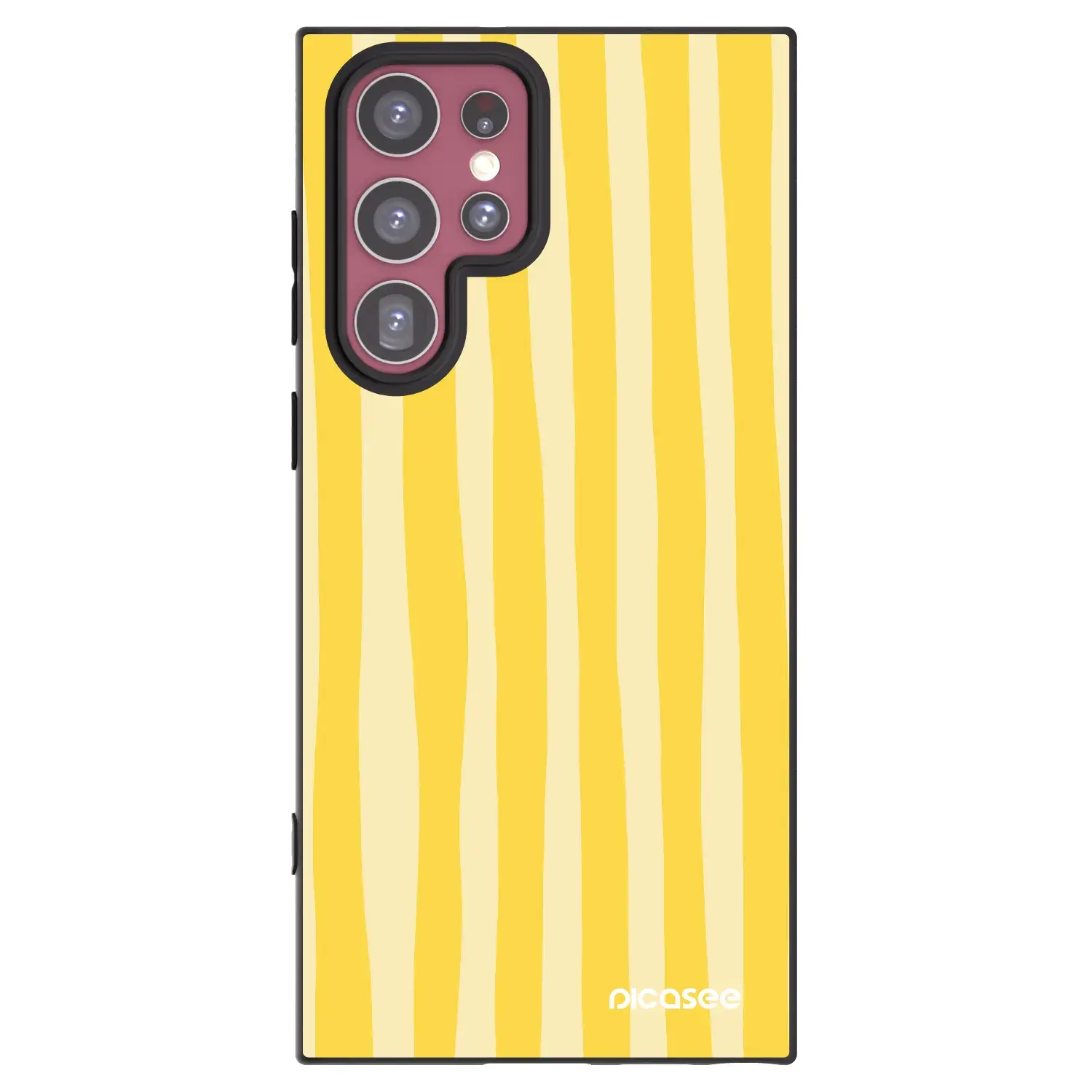 Silikonový černý obal pro Samsung Galaxy S22 Ultra 5G - Lines lemon