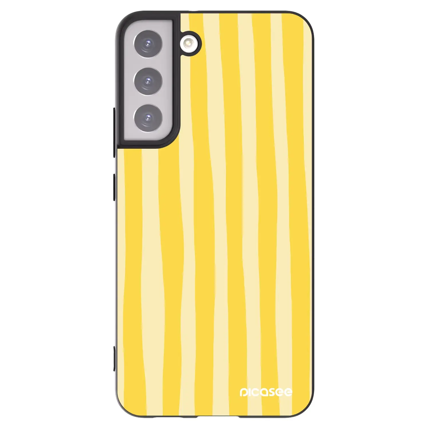 Silikonový černý obal pro Samsung Galaxy S22+ 5G - Lines lemon