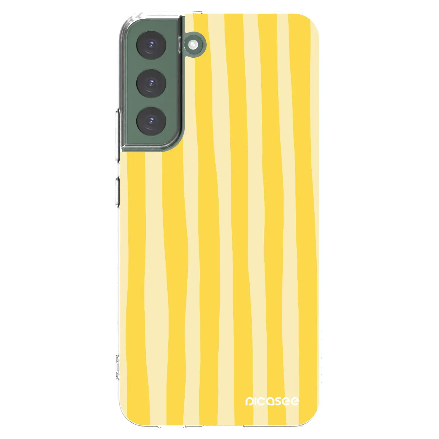 Silikonový průhledný obal pro Samsung Galaxy S22+ 5G - Lines lemon