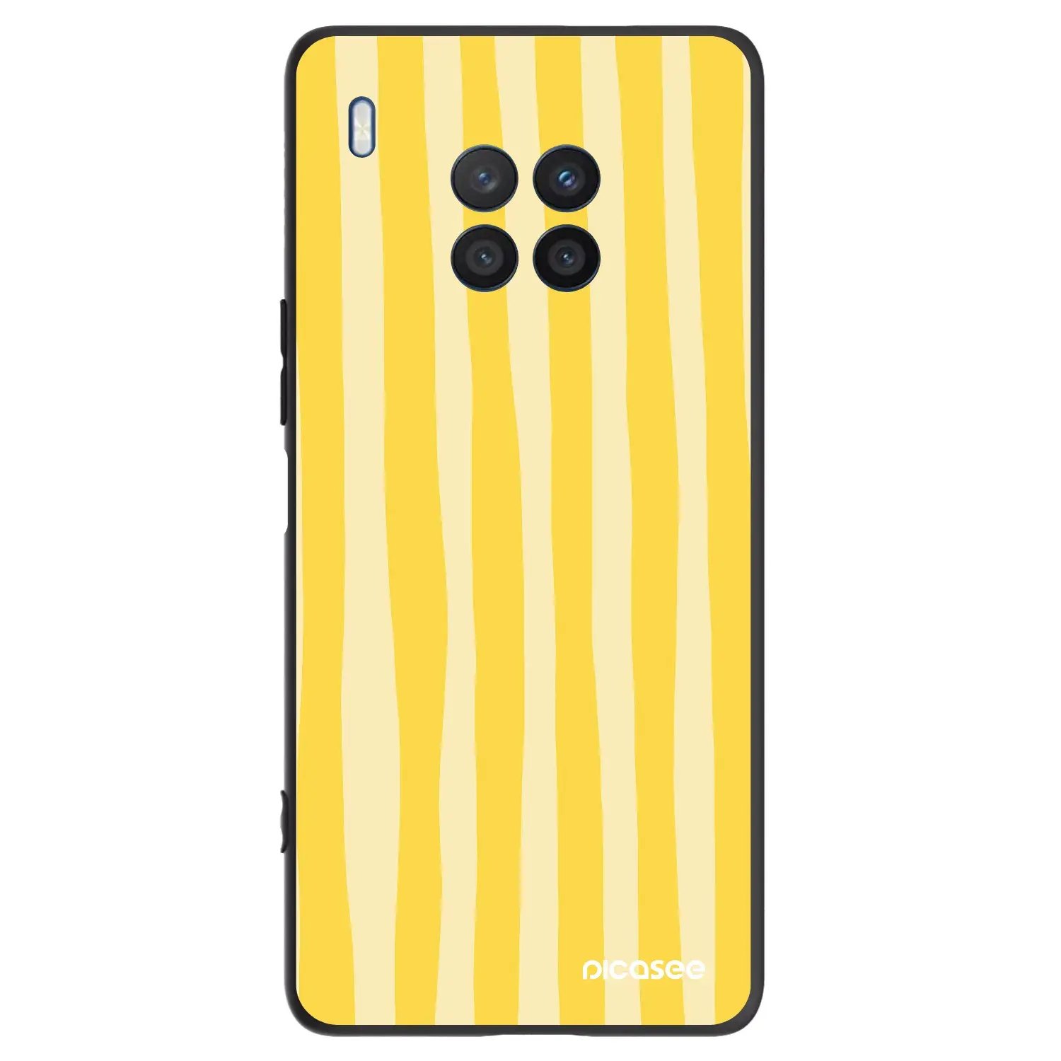 Silikonový černý obal pro Honor 50 Lite - Lines lemon