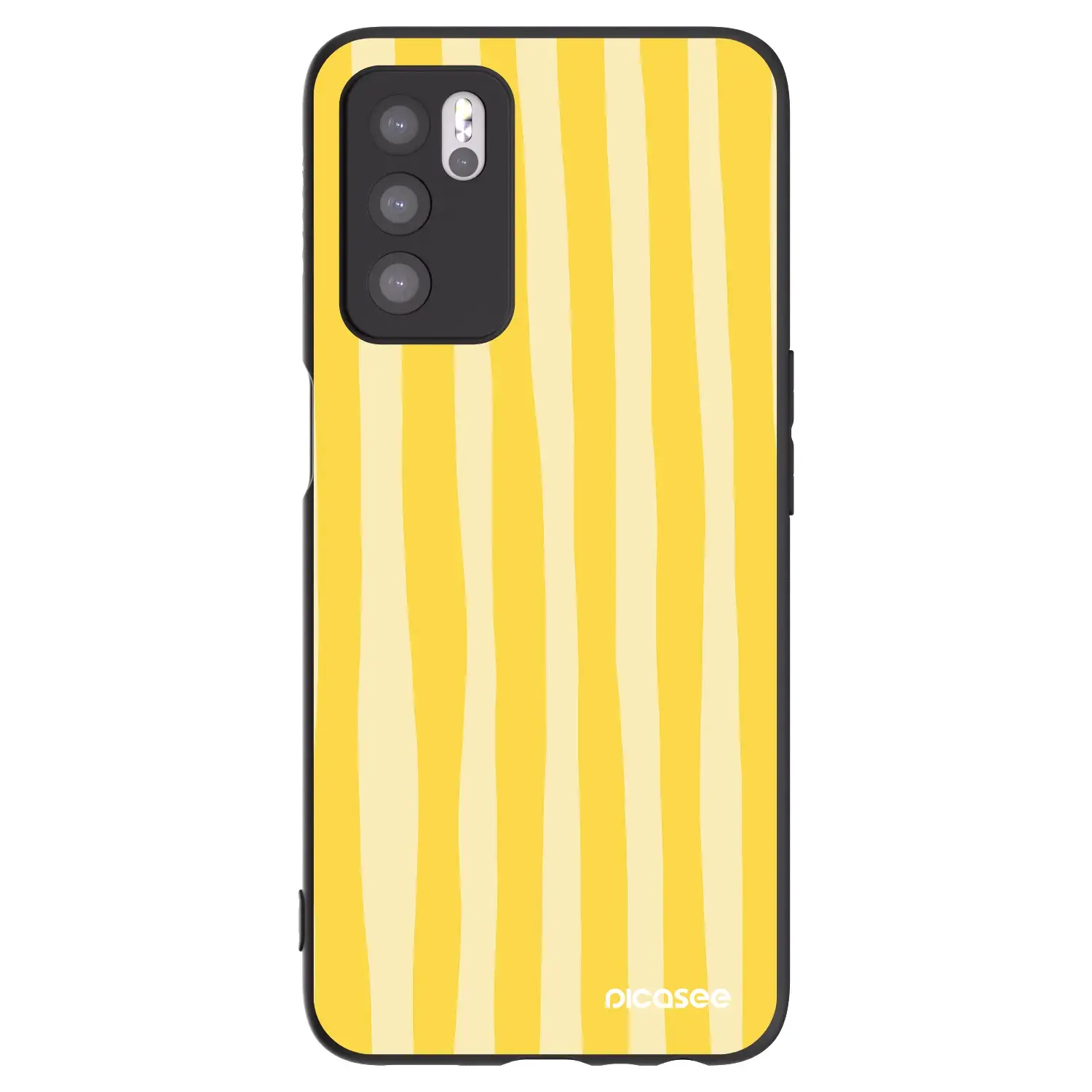 Silikonový černý obal pro OPPO A16 - Lines lemon
