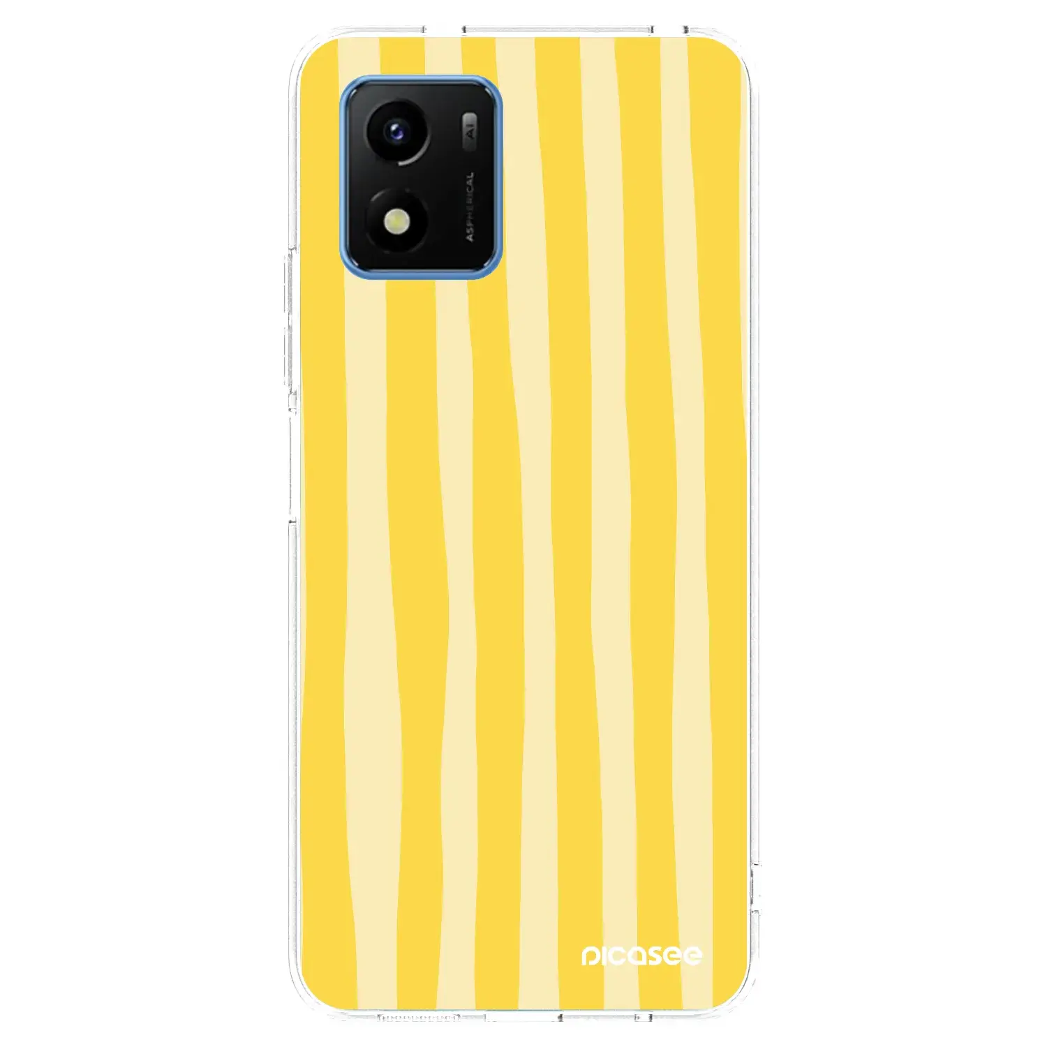 Silikonový průhledný obal pro Vivo Y01 - Lines lemon