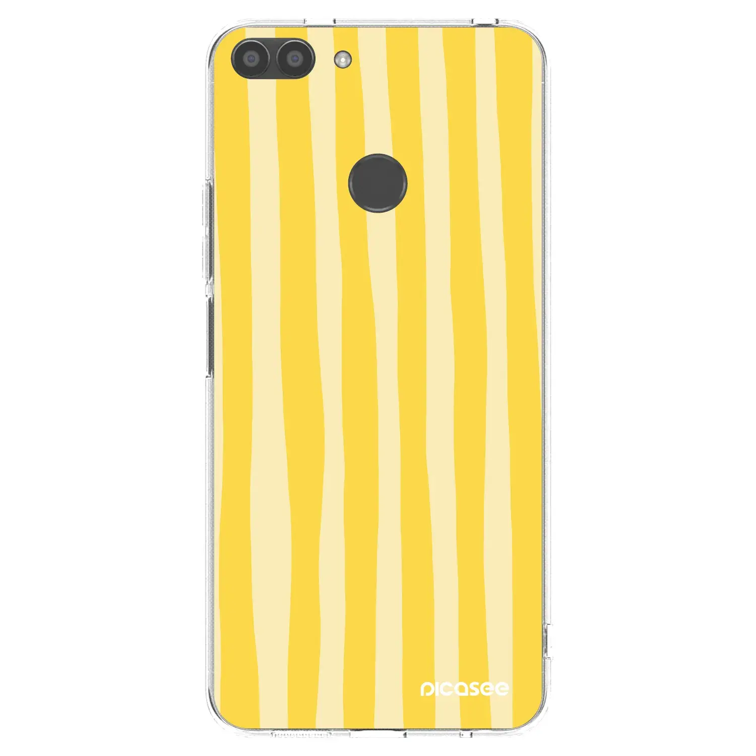 Silikonový průhledný obal pro Huawei P Smart - Lines lemon