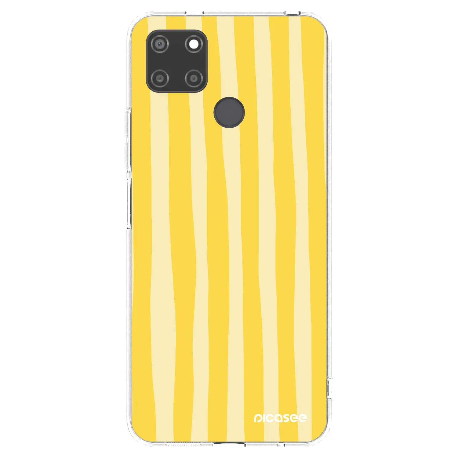 Silikonový průhledný obal pro Realme C21Y - Lines lemon