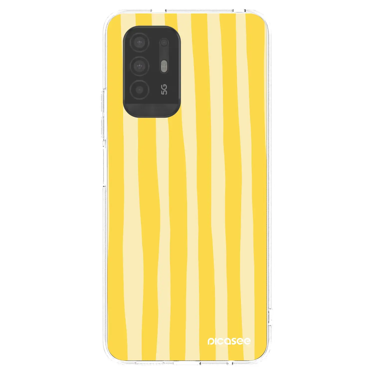 Silikonový průhledný obal pro OPPO A94 5G - Lines lemon