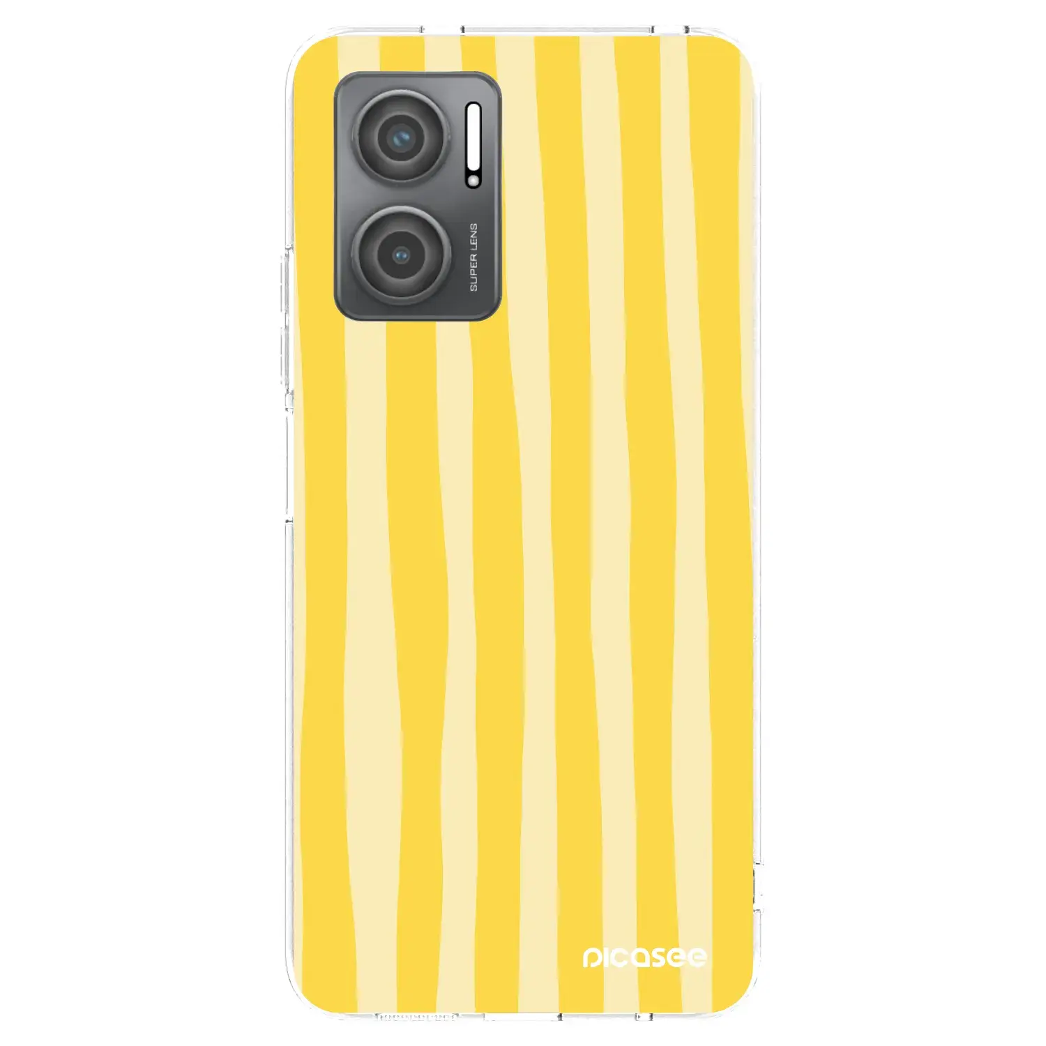 Silikonový průhledný obal pro Xiaomi Redmi 10 5G - Lines lemon