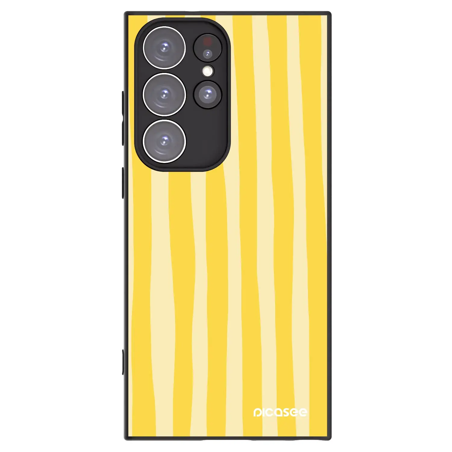 Silikonový černý obal pro Samsung Galaxy S23 Ultra 5G - Lines lemon