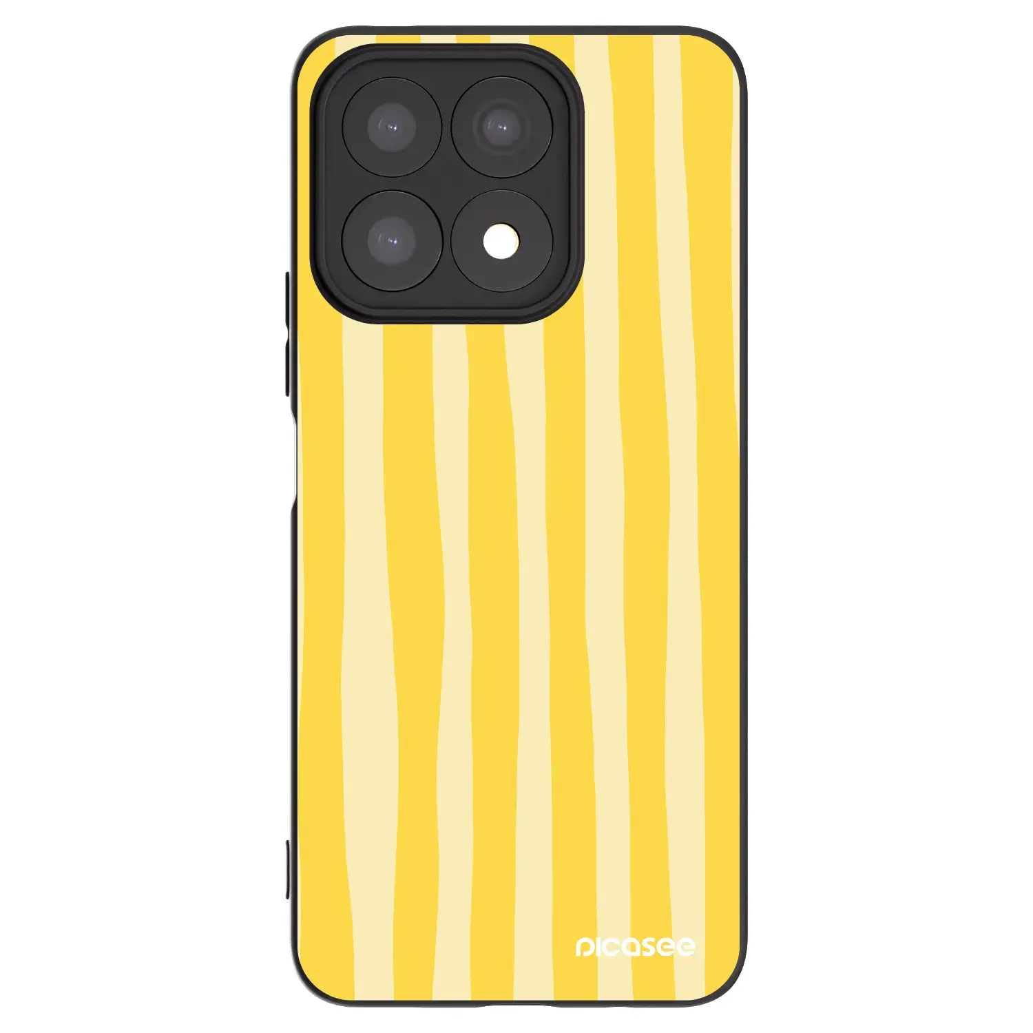 Silikonový černý obal pro Honor X8a - Lines lemon