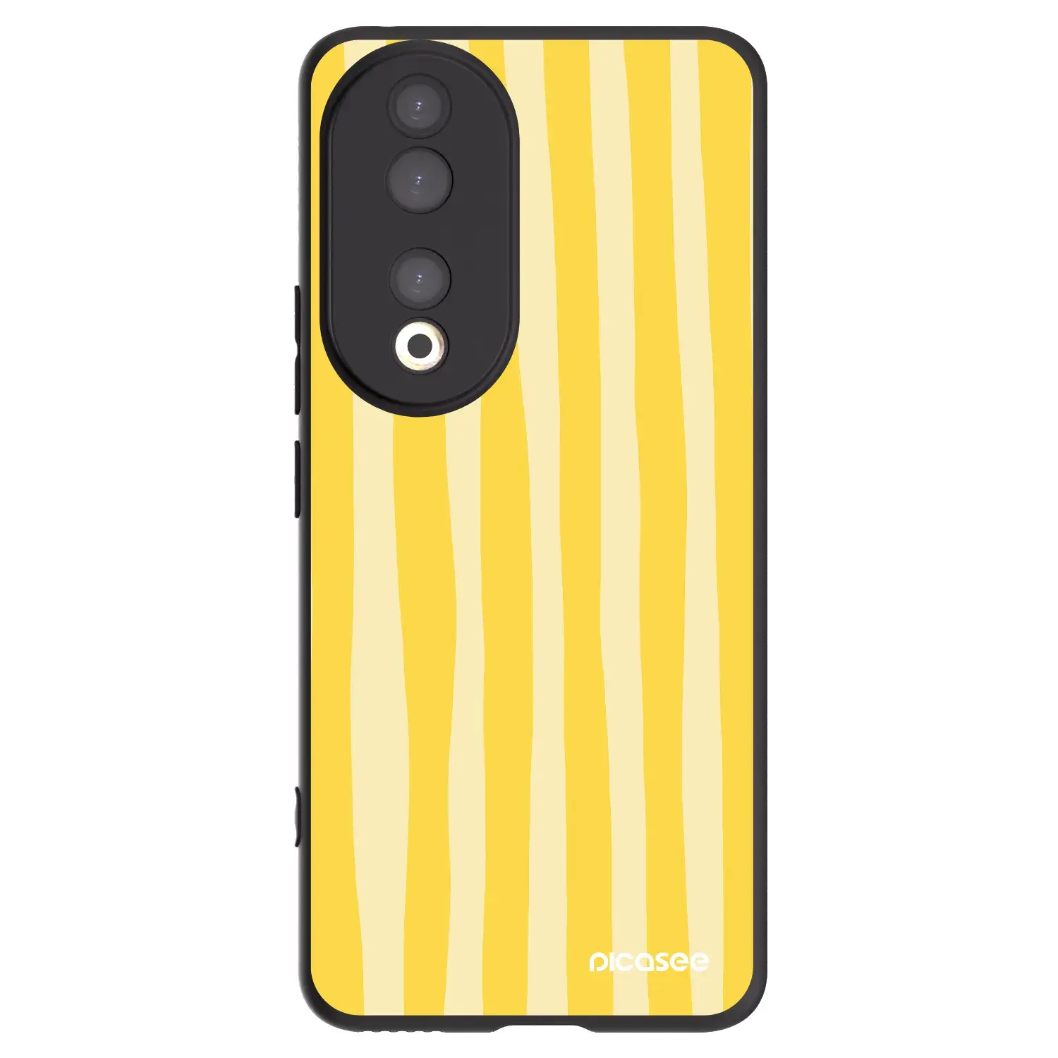 Silikonový černý obal pro Honor 90 5G - Lines lemon