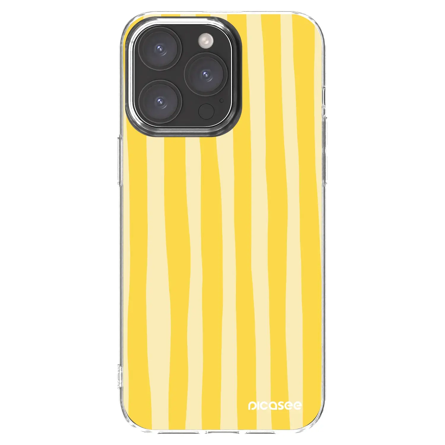 Silikonový průhledný obal pro Apple iPhone 15 Pro Max - Lines lemon
