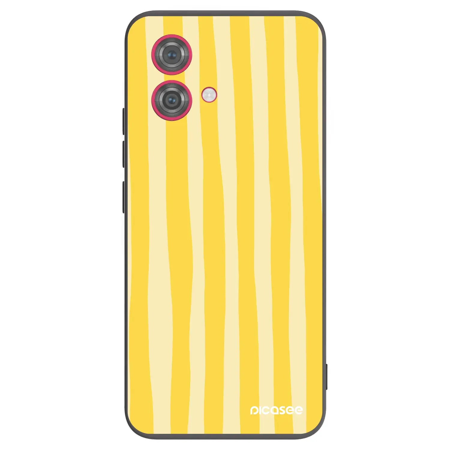 Silikonový černý obal pro Motorola Moto G84 5G - Lines lemon