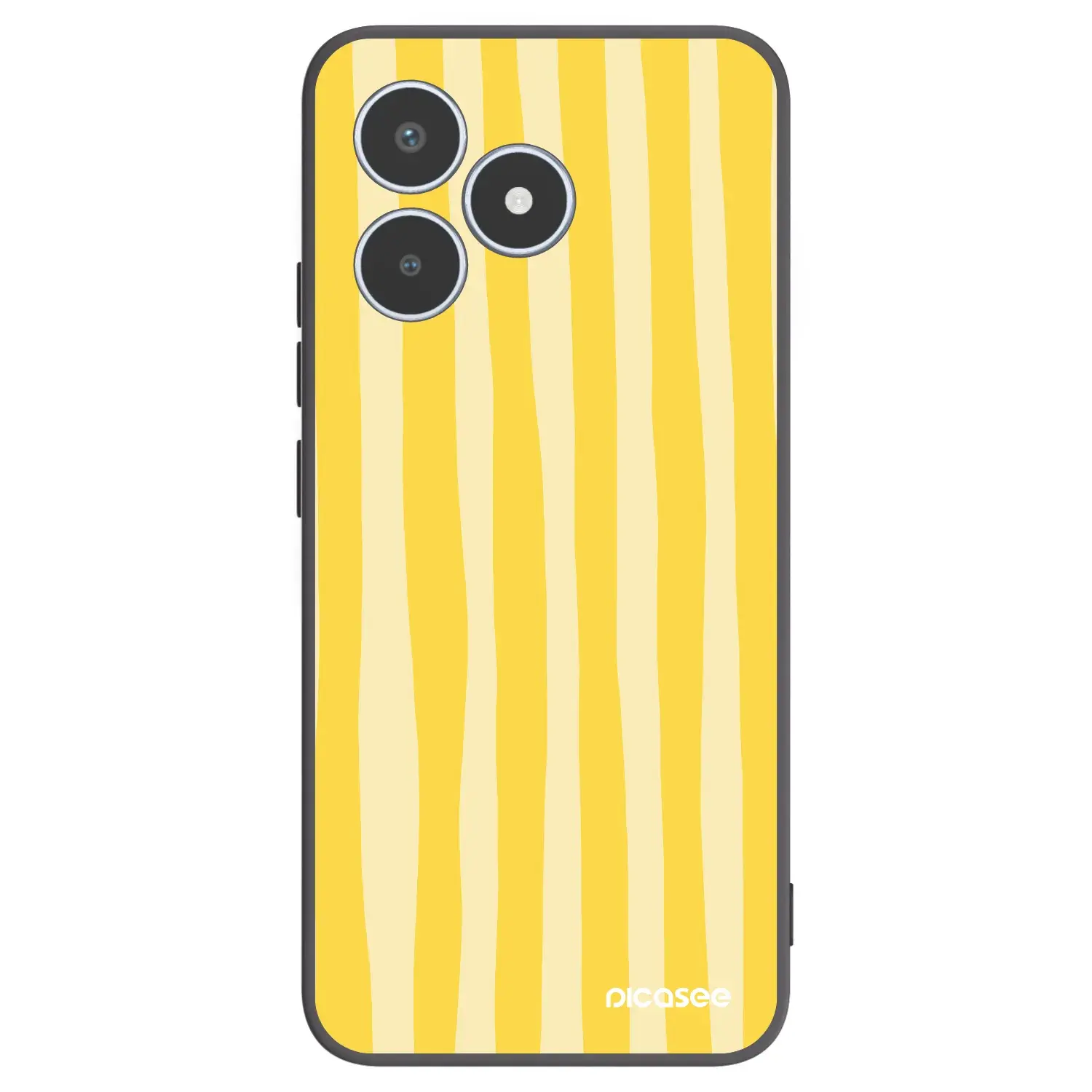 Silikonový černý obal pro Realme C53 - Lines lemon