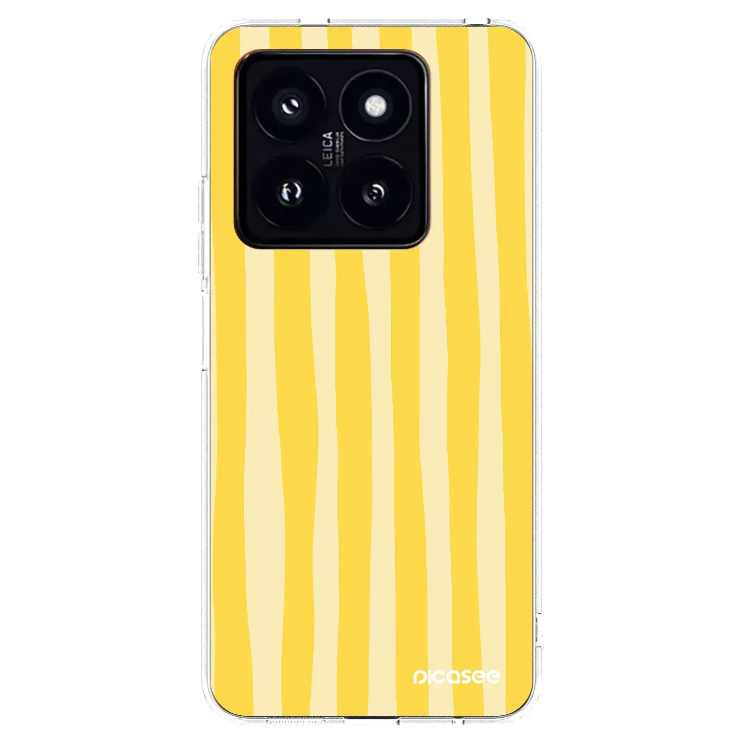 Silikonový průhledný obal pro Xiaomi 14 Pro - Lines lemon
