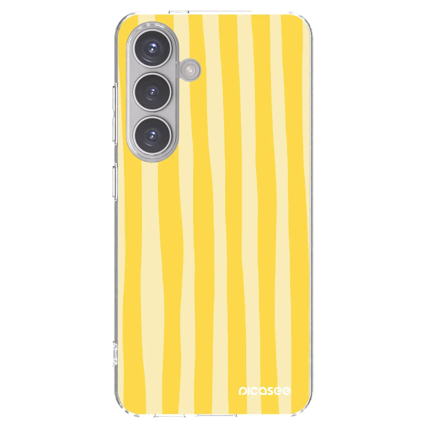 Silikonový průhledný obal pro Samsung Galaxy S24 S921B 5G - Lines lemon