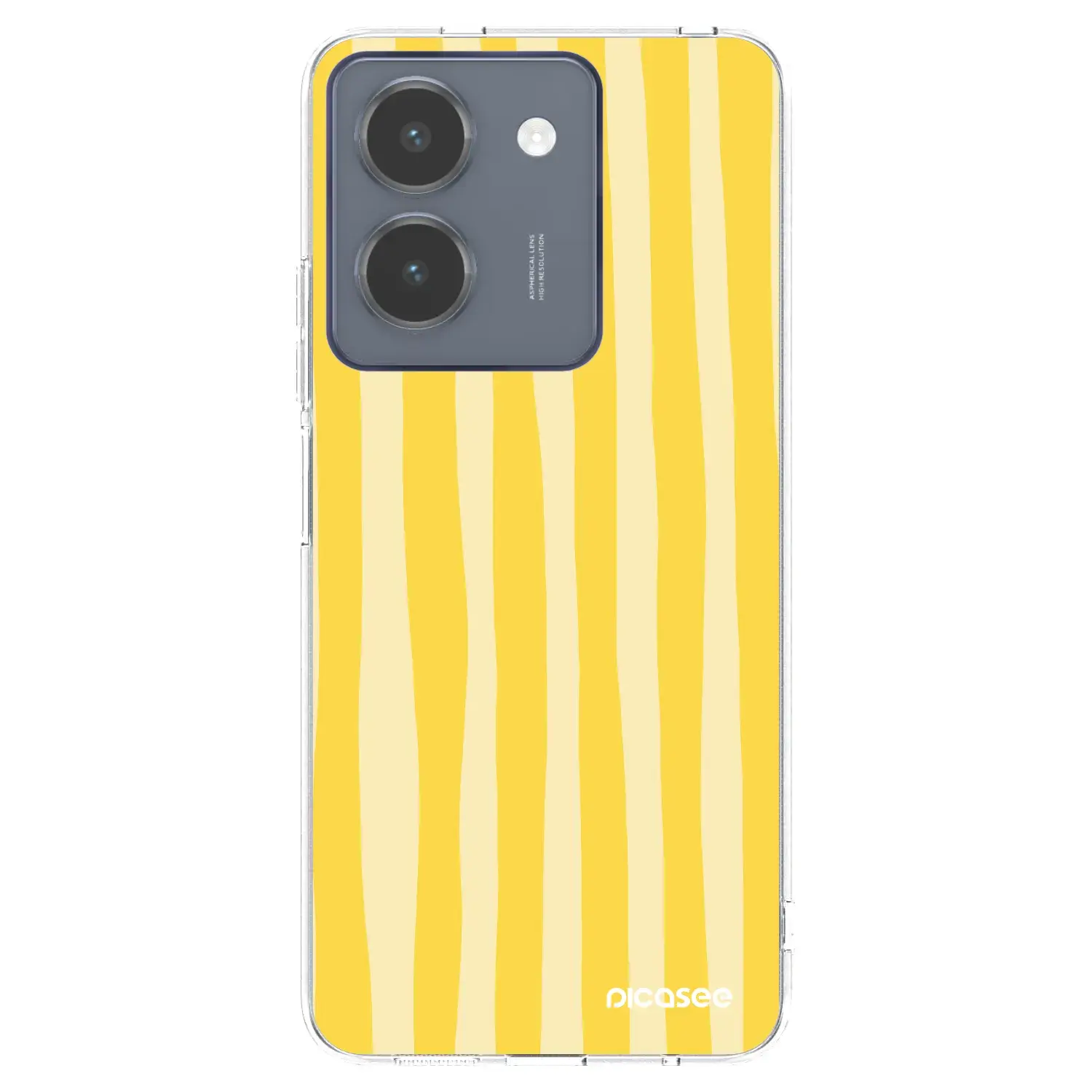 Silikonový průhledný obal pro Vivo Y36 4G - Lines lemon