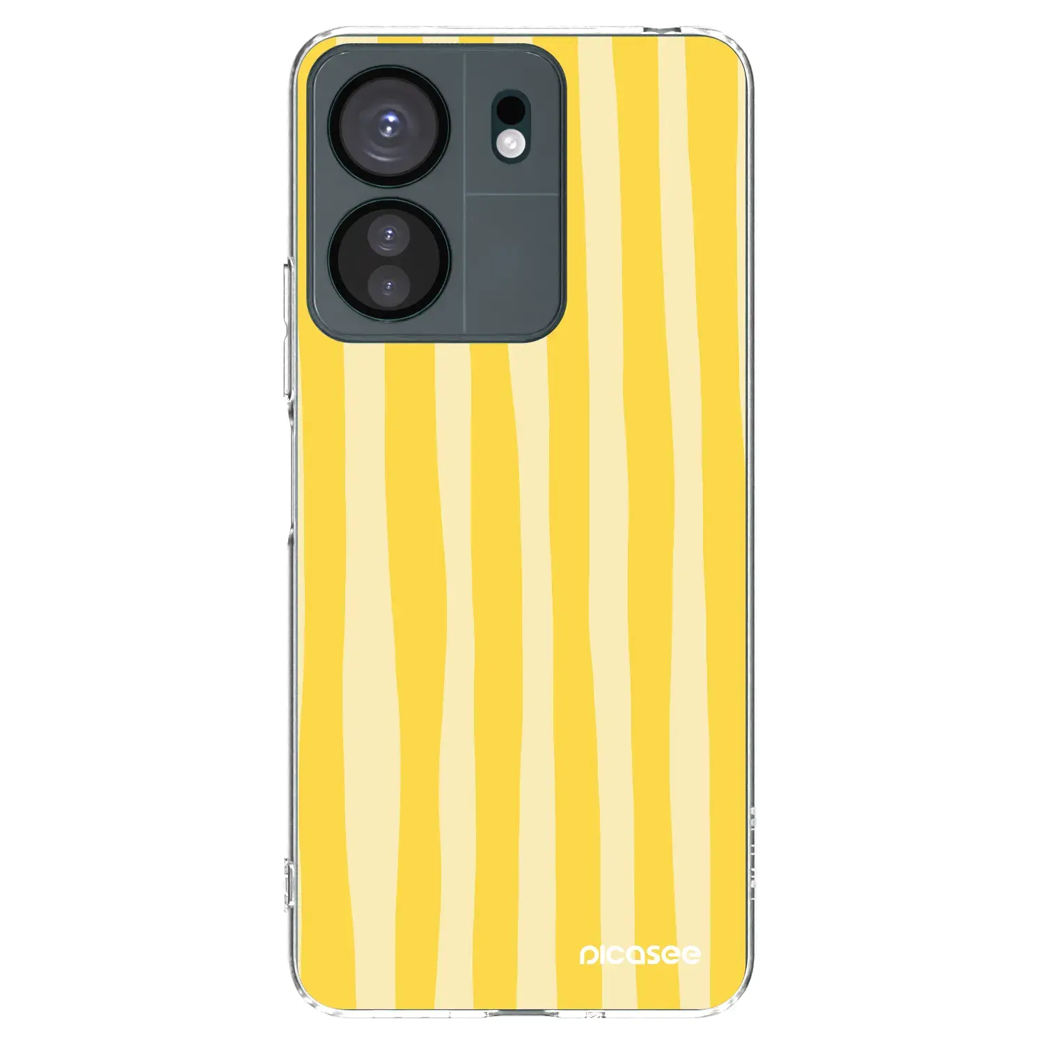 Silikonový průhledný obal pro Xiaomi Redmi 13C 4G - Lines lemon
