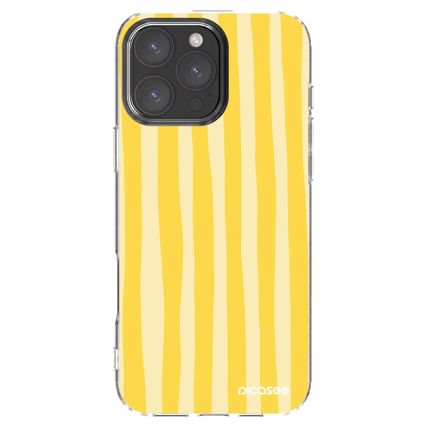 Silikonový průhledný obal pro Apple iPhone 16 Pro Max - Lines lemon