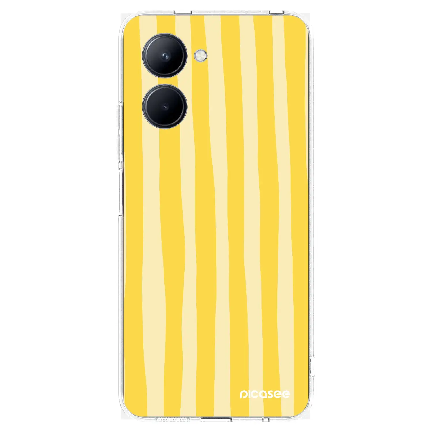 Silikonový průhledný obal pro Realme C33 (2023) - Lines lemon