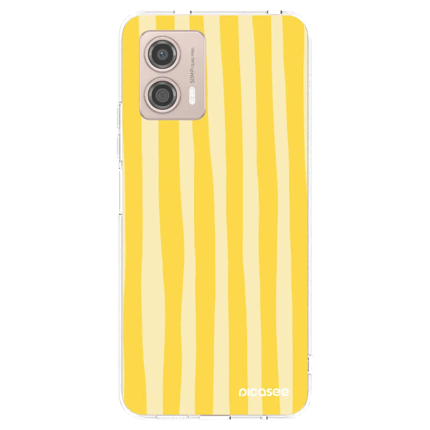 Silikonový průhledný obal pro Motorola Moto G53 5G - Lines lemon