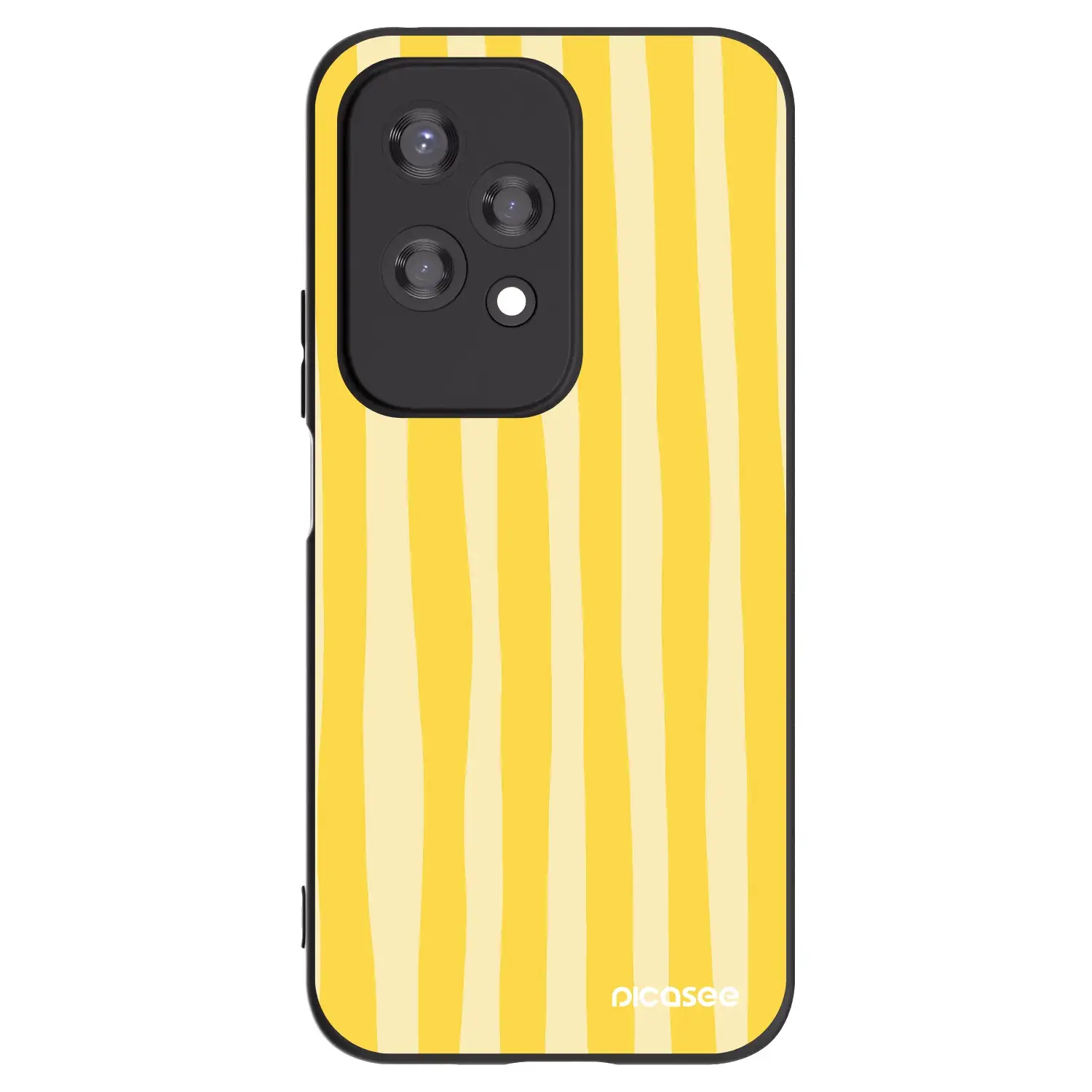 Silikonový černý obal pro Honor 200 Lite - Lines lemon