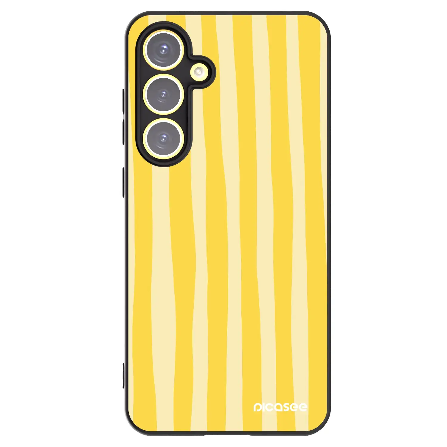 Silikonový černý obal pro Samsung Galaxy S24 FE S721B - Lines lemon