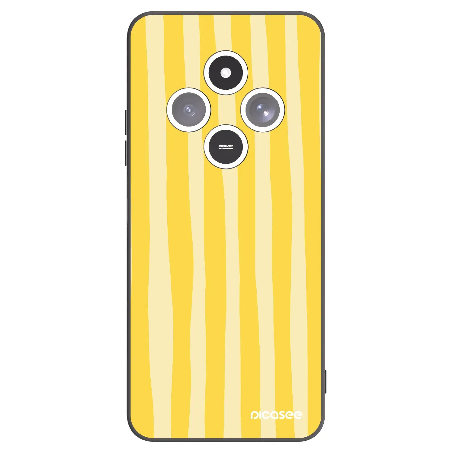 Silikonový černý obal pro Xiaomi Redmi 14C - Lines lemon