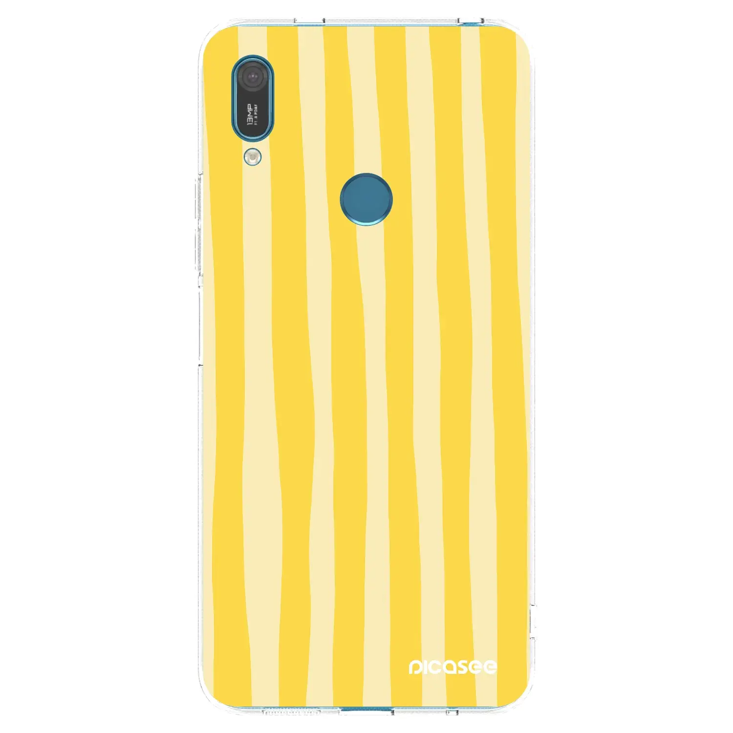 Silikonový průhledný obal pro Huawei Y7 2019 - Lines lemon