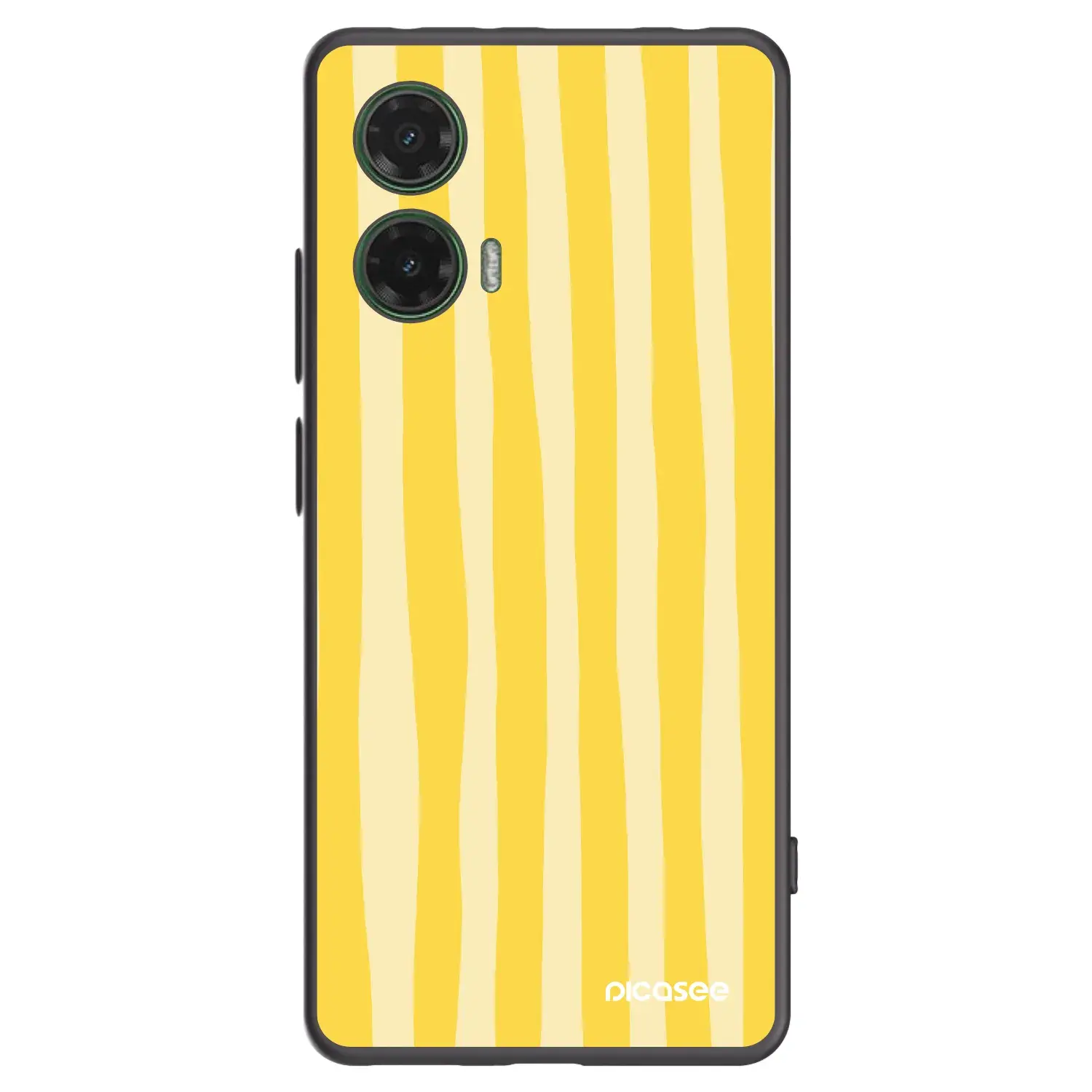 Silikonový černý obal pro Motorola Moto G35 5G - Lines lemon