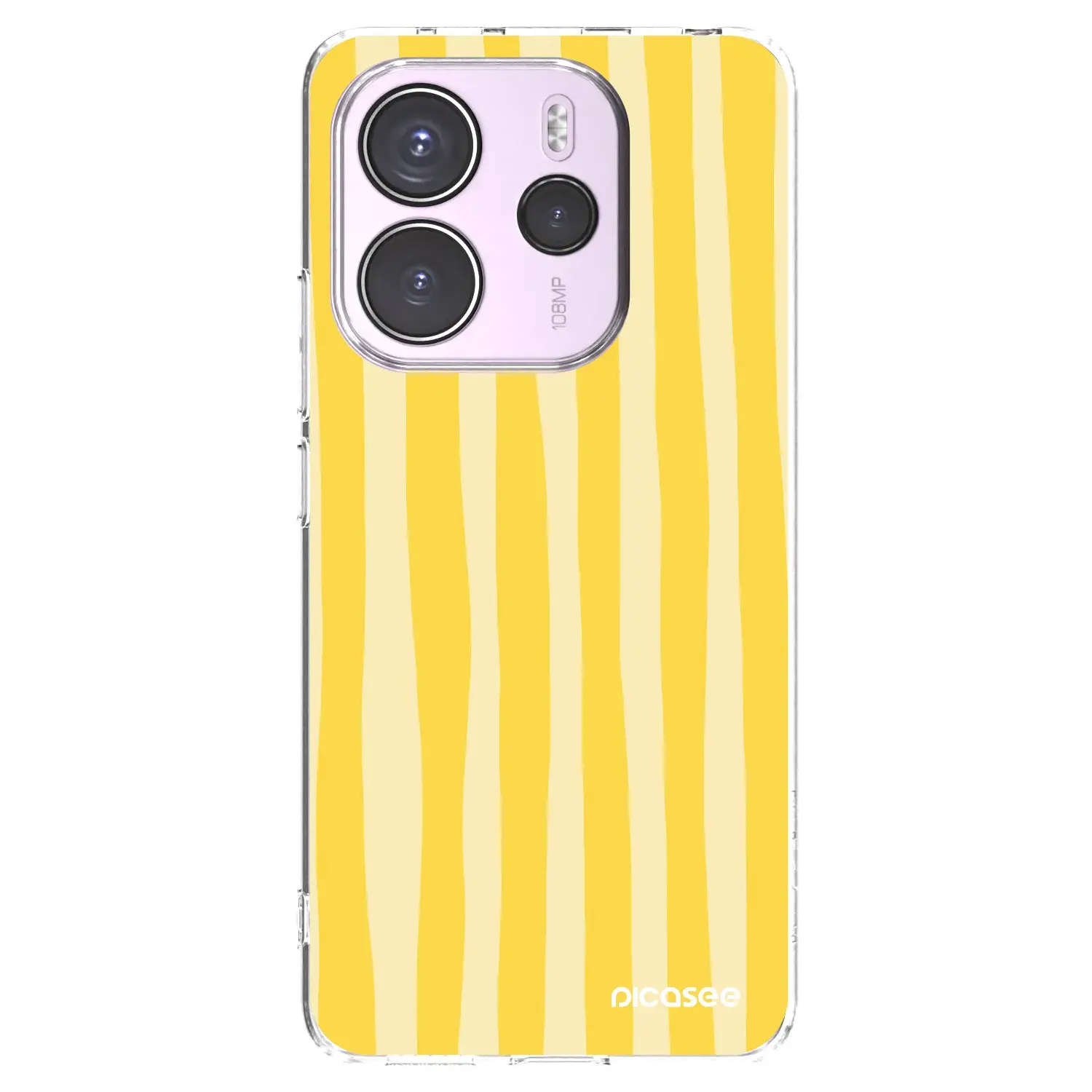 Silikonový průhledný obal pro Xiaomi Redmi Note 14 4G - Lines lemon