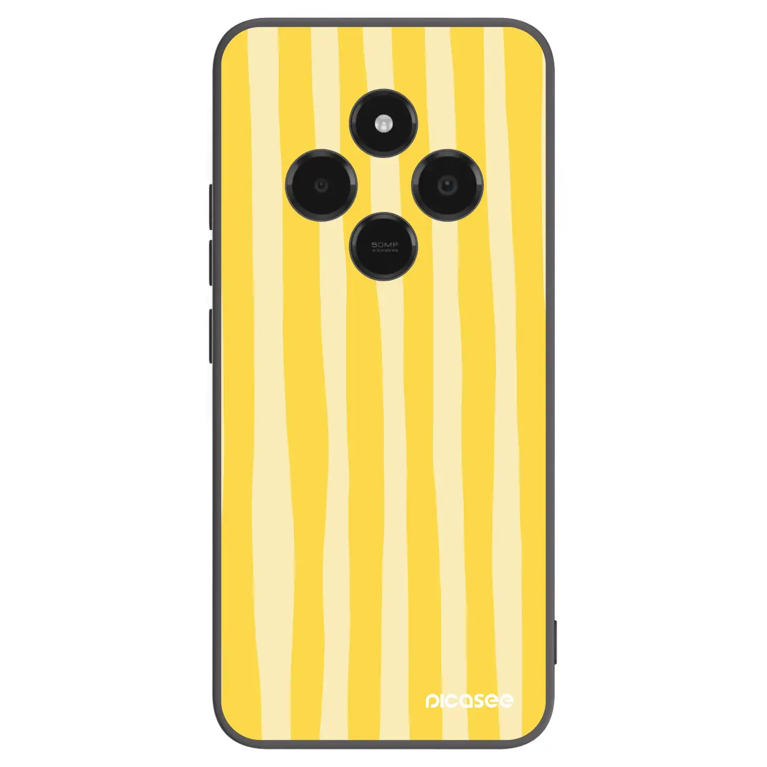 Silikonový černý obal pro Xiaomi Poco C75 - Lines lemon