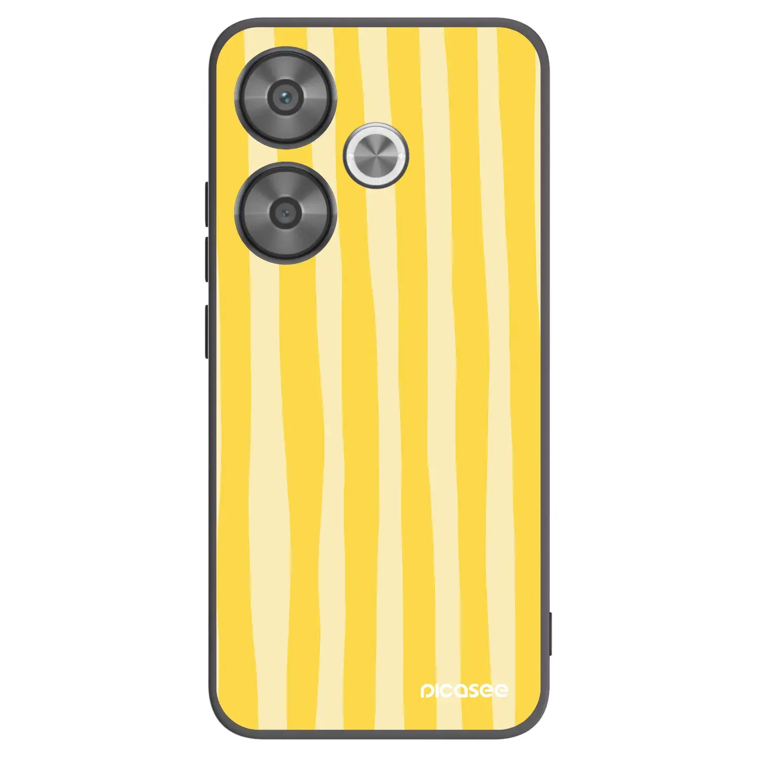 Silikonový černý obal pro Xiaomi Poco F6 - Lines lemon