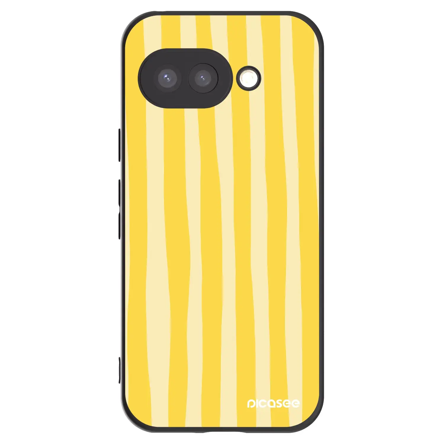Silikonový černý obal pro Google Pixel 9a - Lines lemon