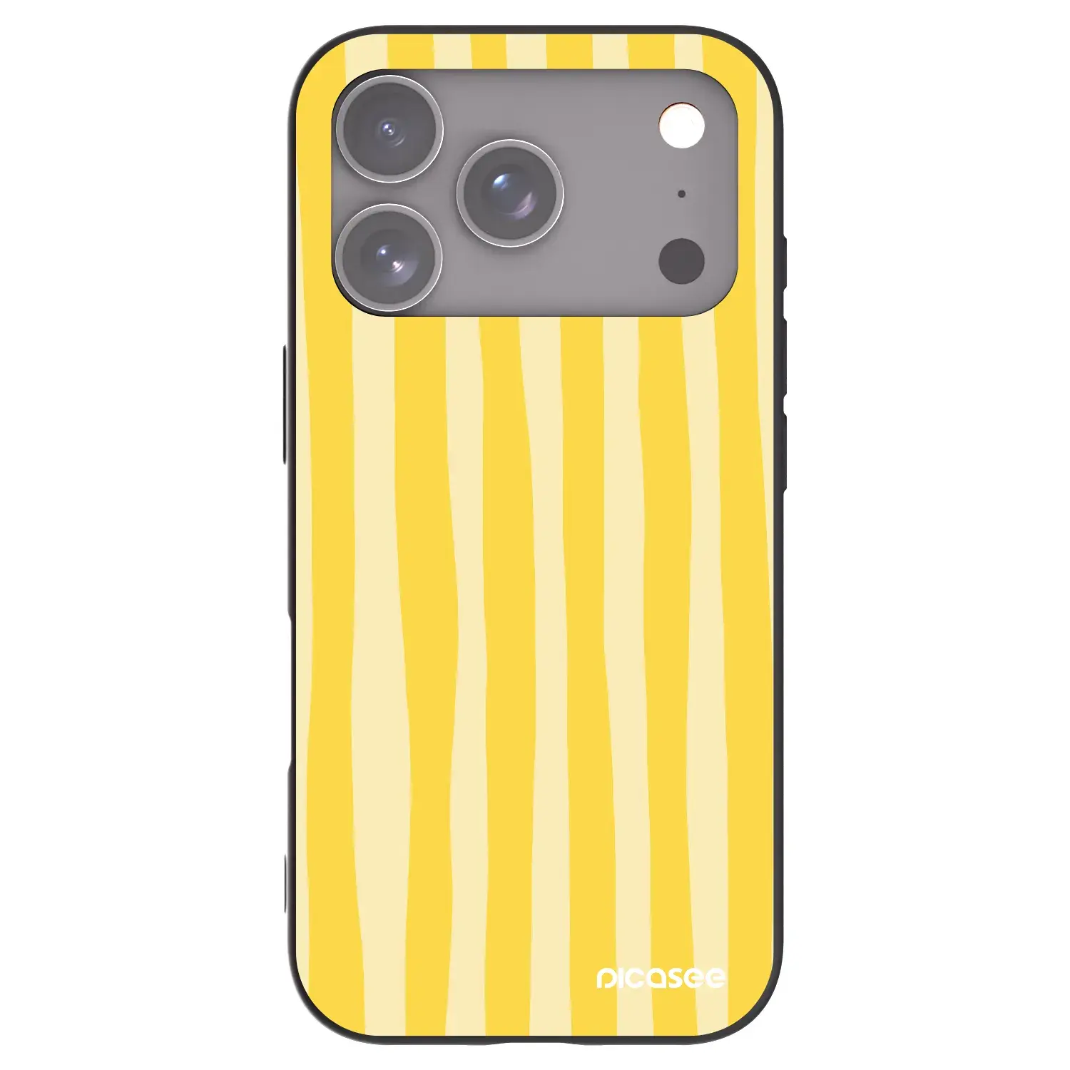 Silikonový černý obal pro Apple iPhone 17 Pro - Lines lemon