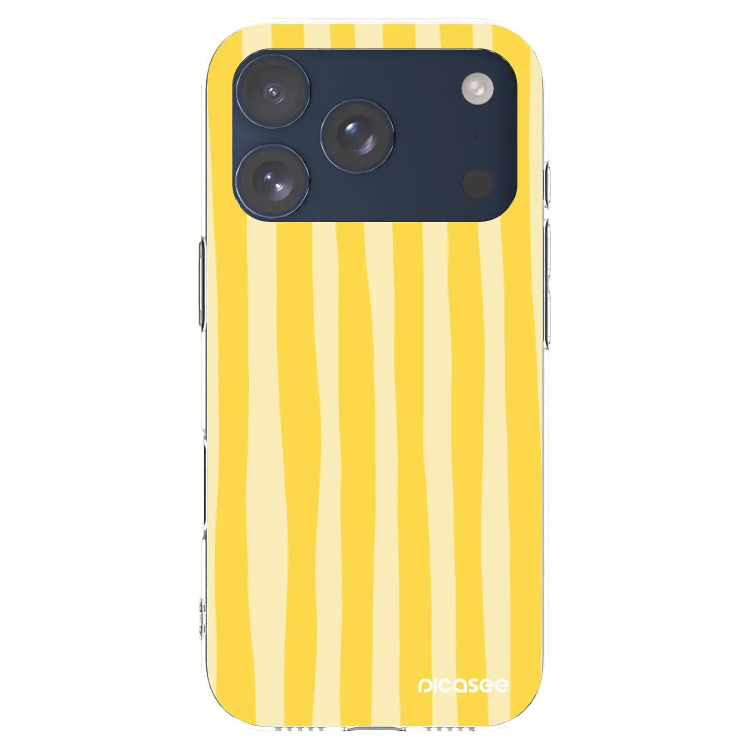 Silikonový průhledný obal pro Apple iPhone 17 Pro - Lines lemon